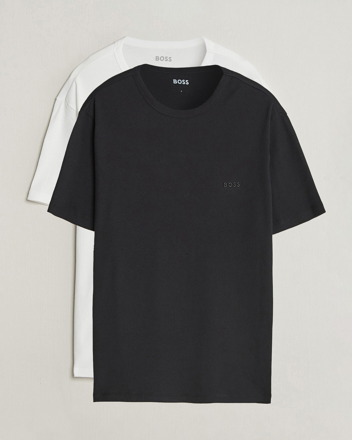Herre | T-Shirts | BOSS BLACK | 2-Pack Ribbed T-Shirt White/Black