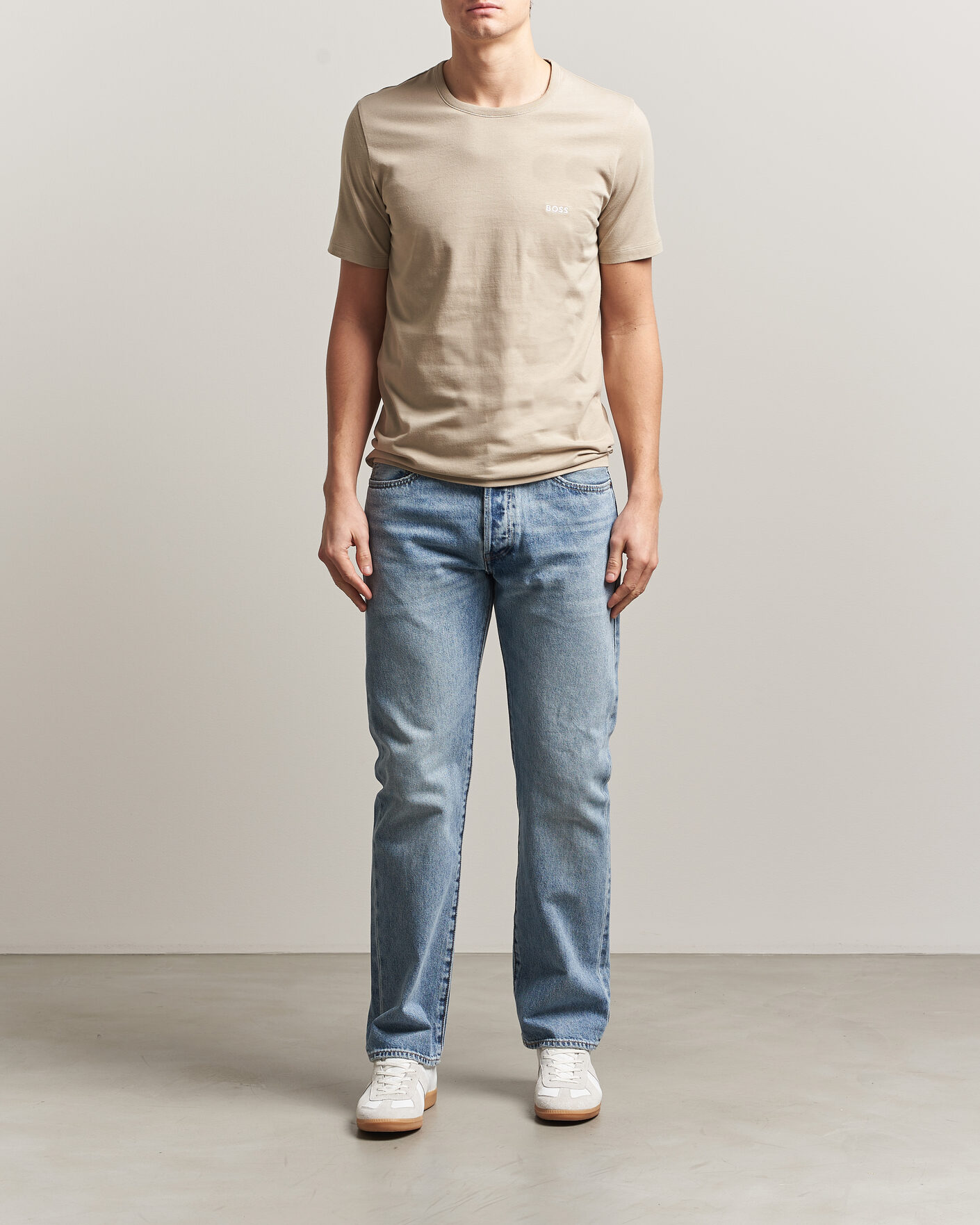 Herre | T-Shirts | BOSS BLACK | 3-Pack Crew Neck T-Shirt White/Blue/Beige