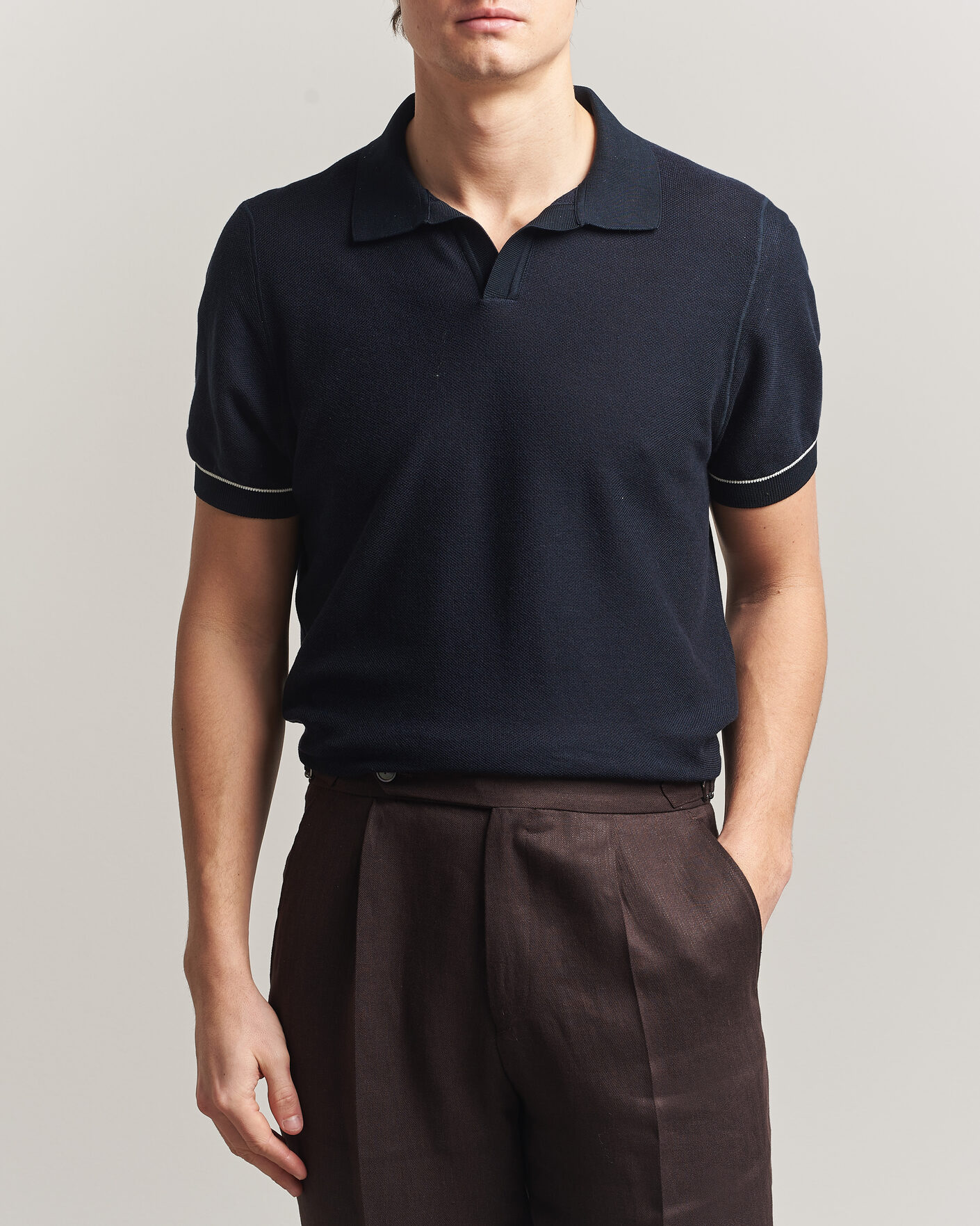 Herre | Pikéer | BOSS BLACK | Narciso Knitted Polo Dark Blue