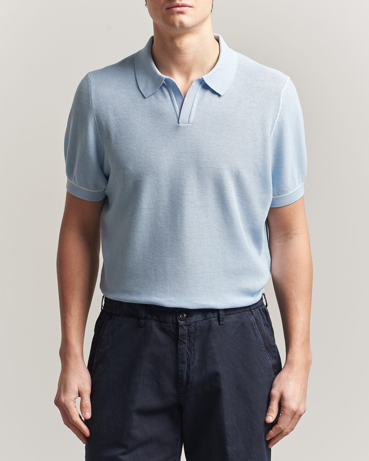 Herre | Pikéer | BOSS BLACK | Narciso Knitted Polo Light Blue