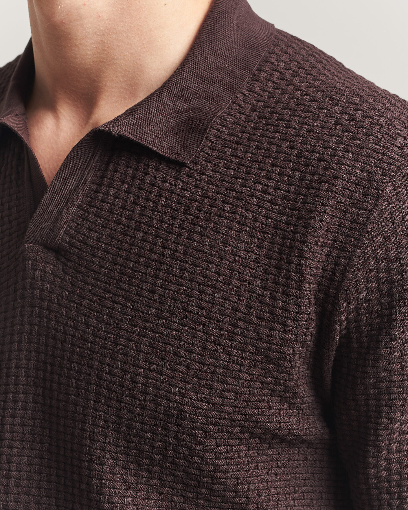Herre | Pikéer | BOSS BLACK | Natalo Structured Knitted Polo Dark Brown