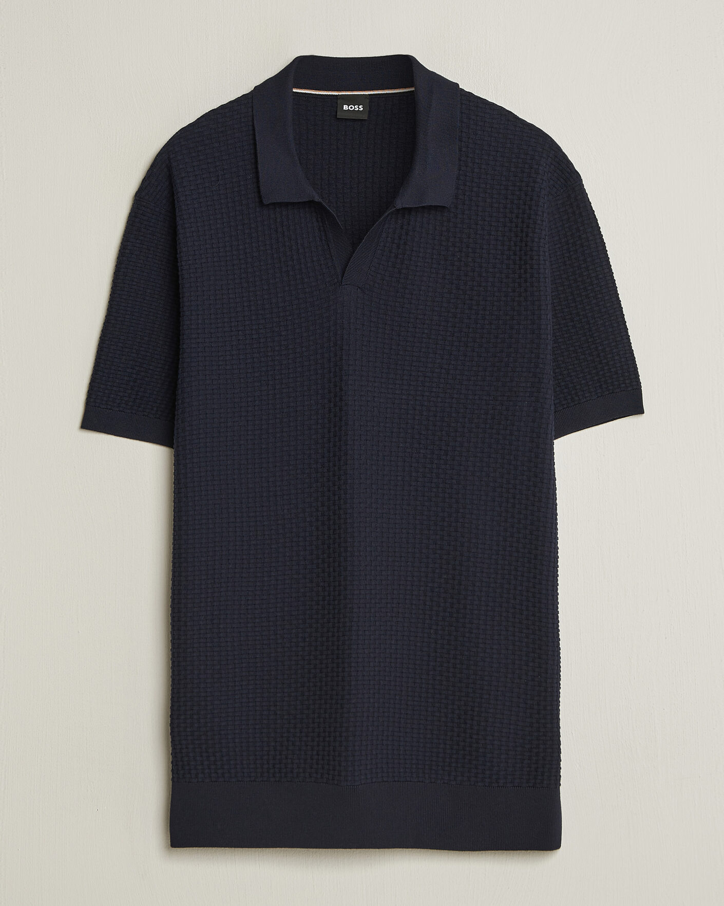 Herre | Pikéer | BOSS BLACK | Natalo Structured Knitted Polo Dark Blue