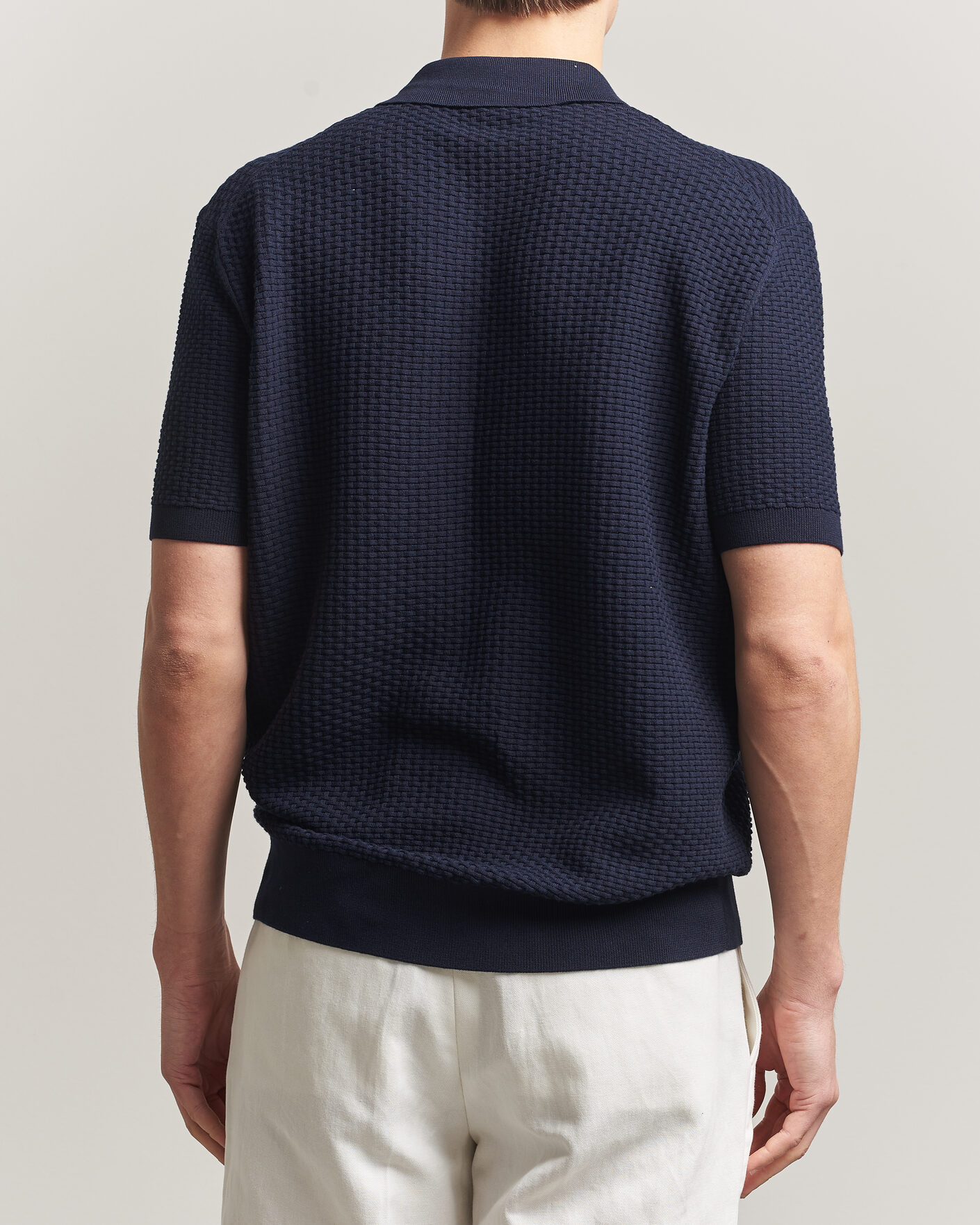 Herre | Pikéer | BOSS BLACK | Natalo Structured Knitted Polo Dark Blue
