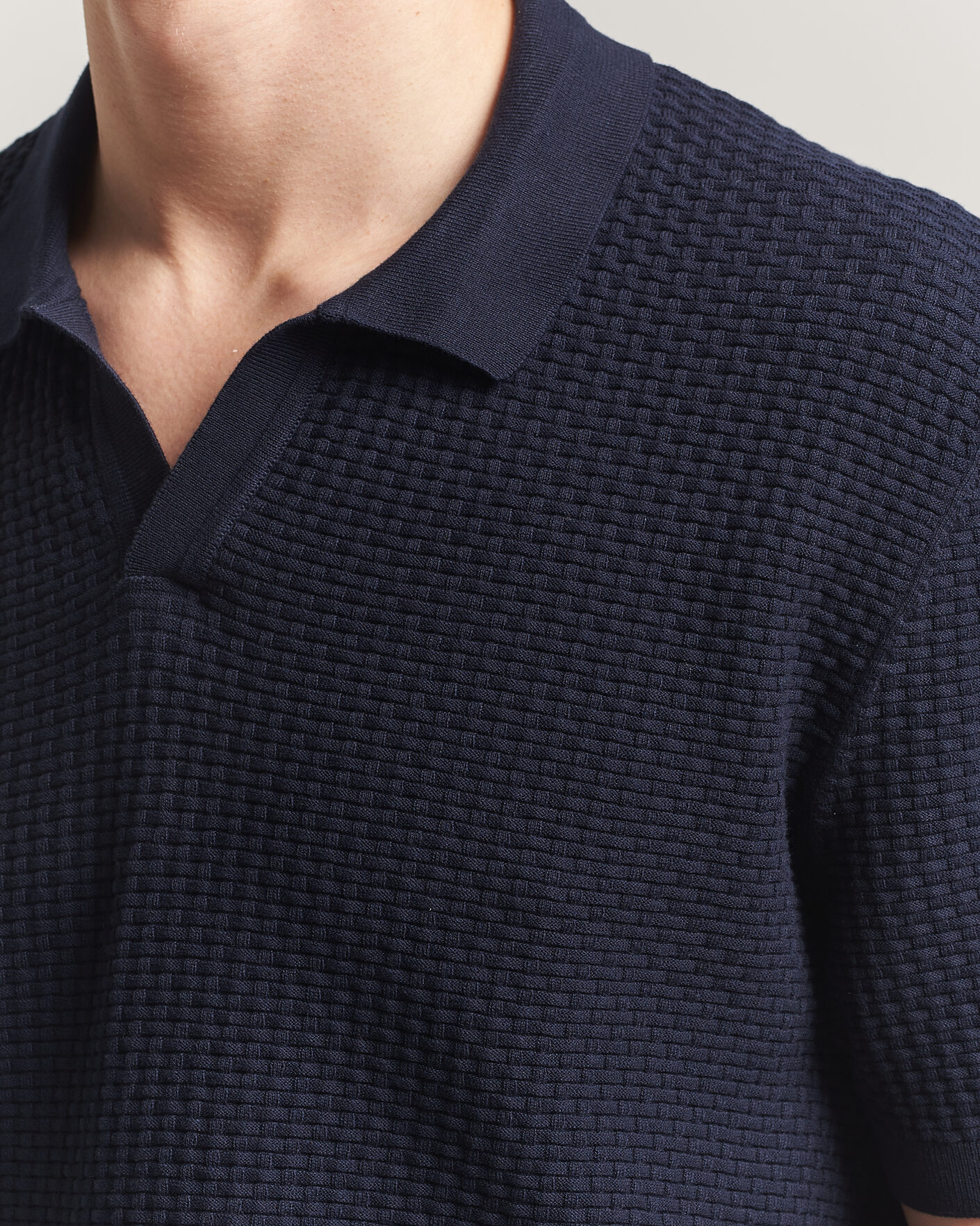 Herre | Pikéer | BOSS BLACK | Natalo Structured Knitted Polo Dark Blue