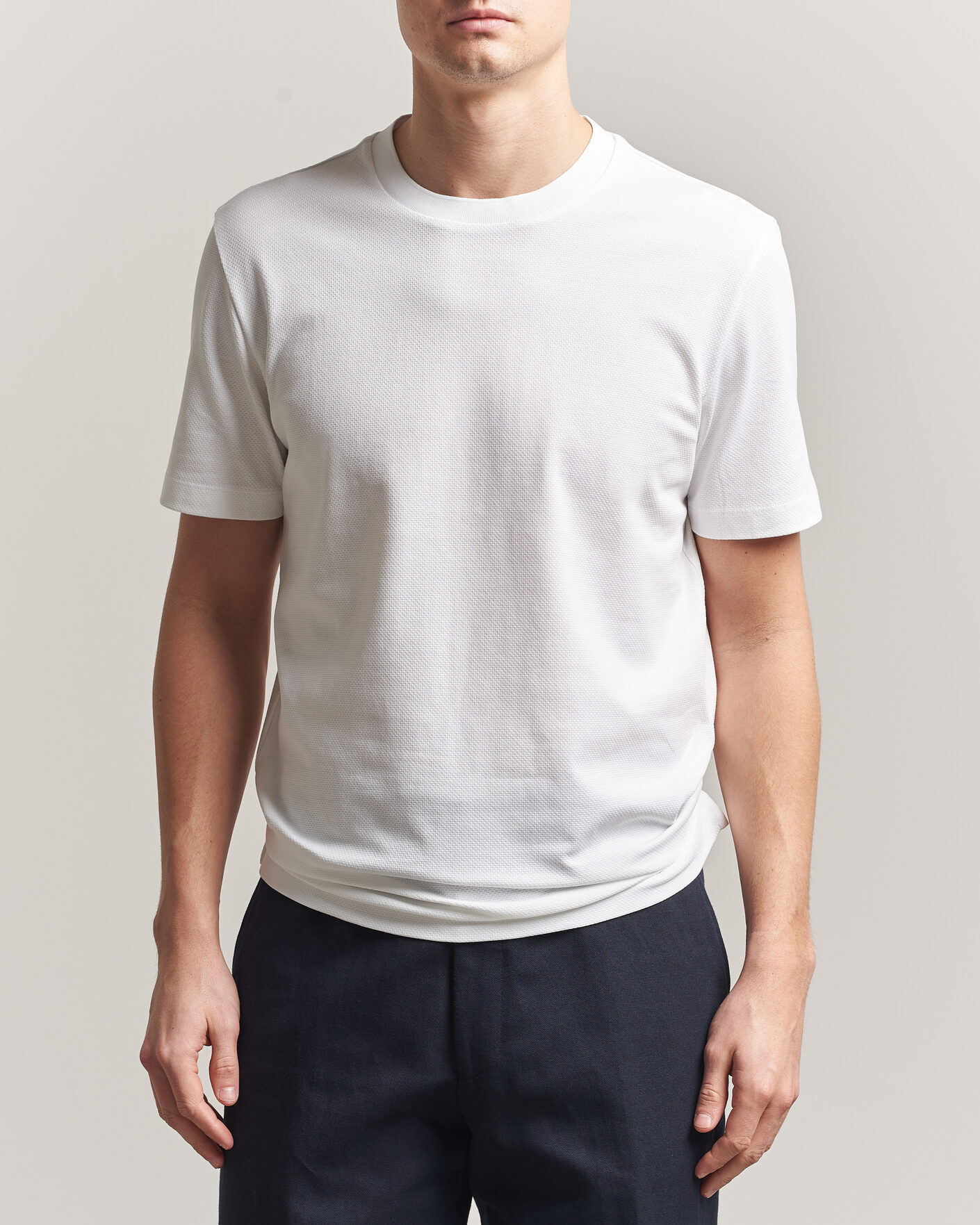 Herre | T-Shirts | BOSS BLACK | Thompson Structured T-Shirt White