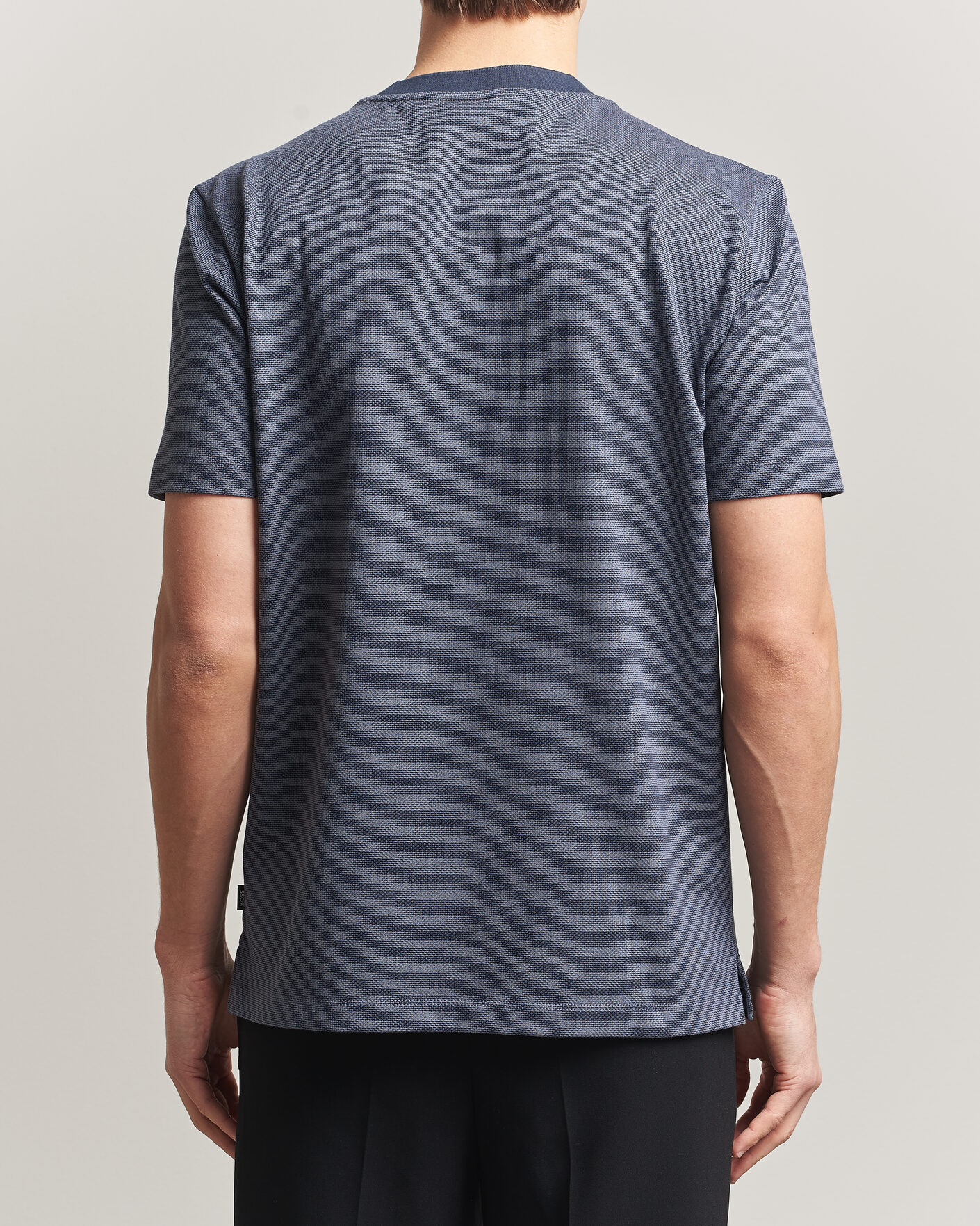 Herre | T-Shirts | BOSS BLACK | Thompson Structured T-Shirt Dark Blue