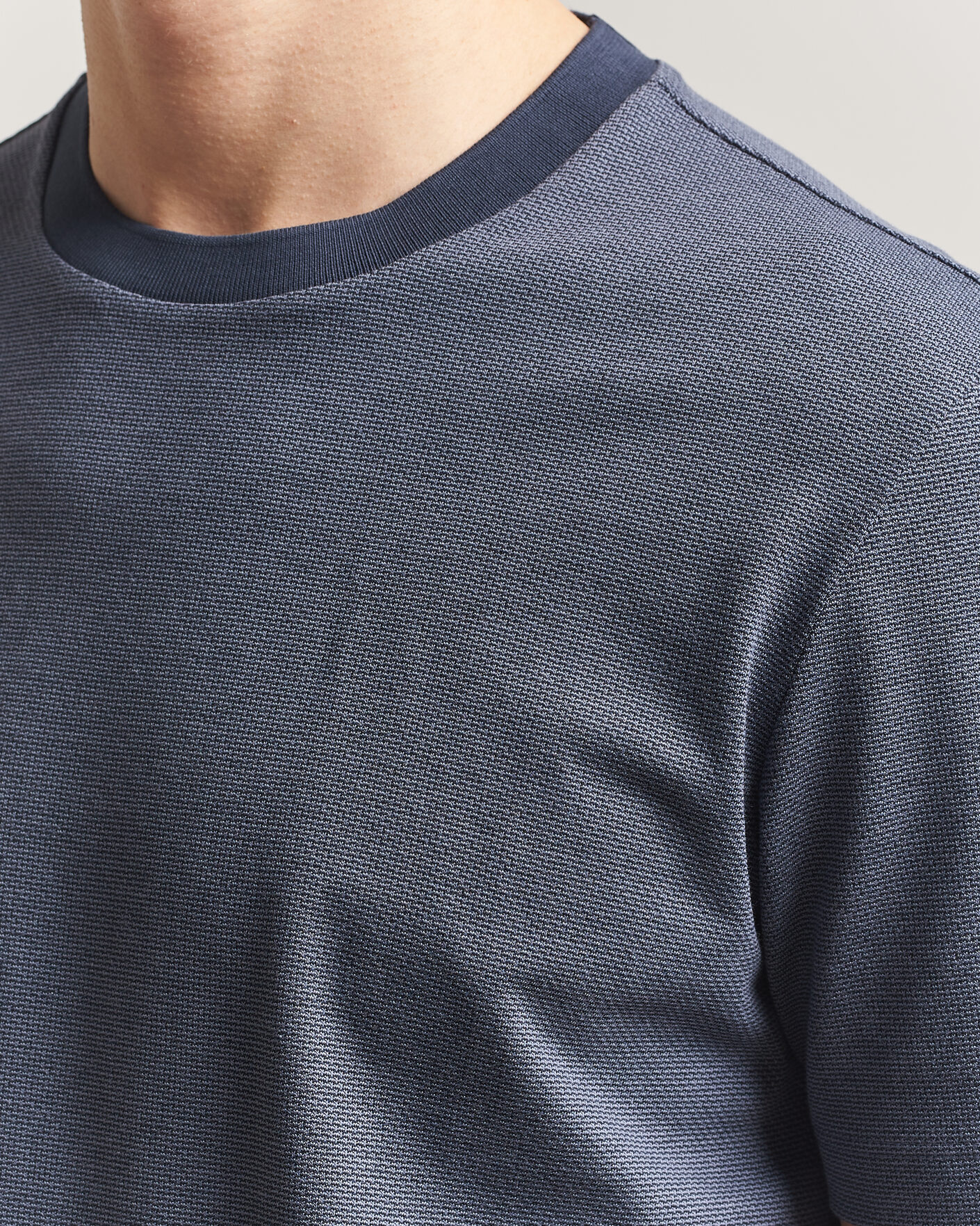 Herre | T-Shirts | BOSS BLACK | Thompson Structured T-Shirt Dark Blue