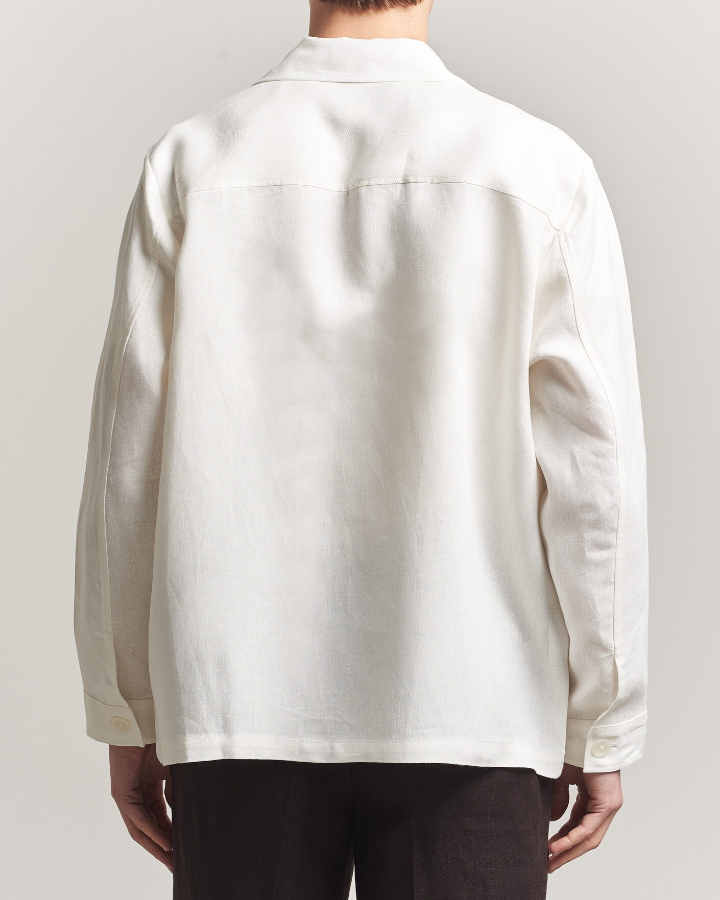 Herre | Skjorter | BOSS BLACK | Cai Linen Overshirt White