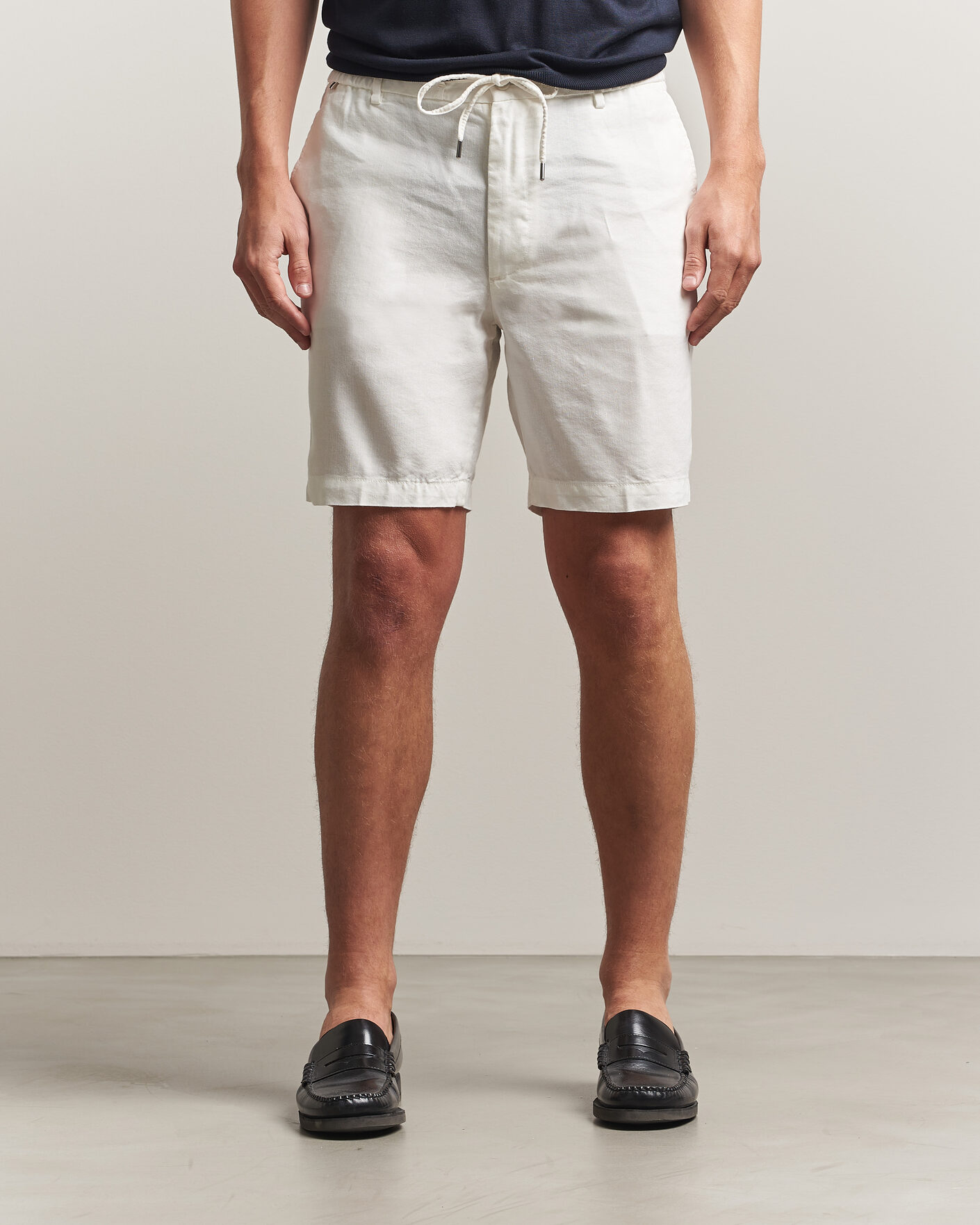 Herre | Shorts | BOSS BLACK | Kane Linen Drawstring Shorts White