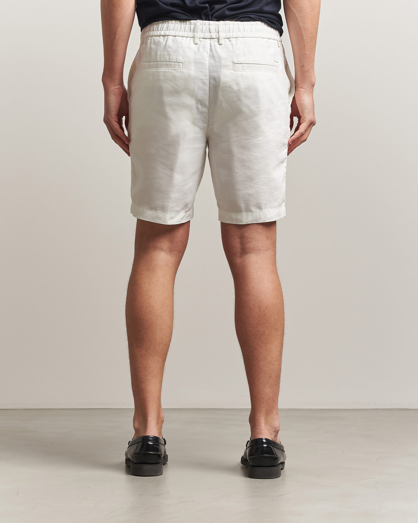 Herre | Shorts | BOSS BLACK | Kane Linen Drawstring Shorts White