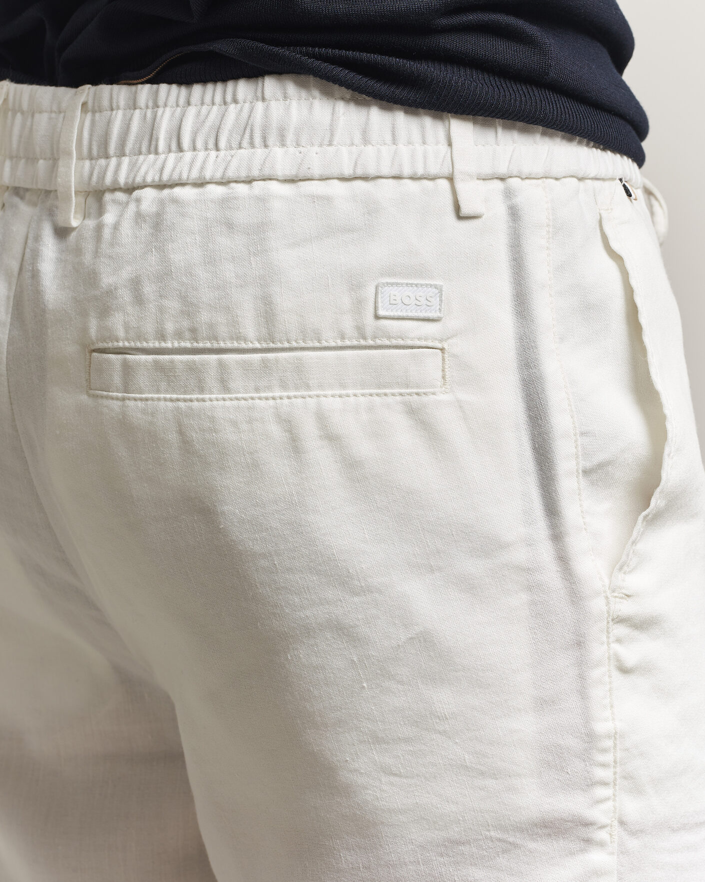 Herre | Shorts | BOSS BLACK | Kane Linen Drawstring Shorts White