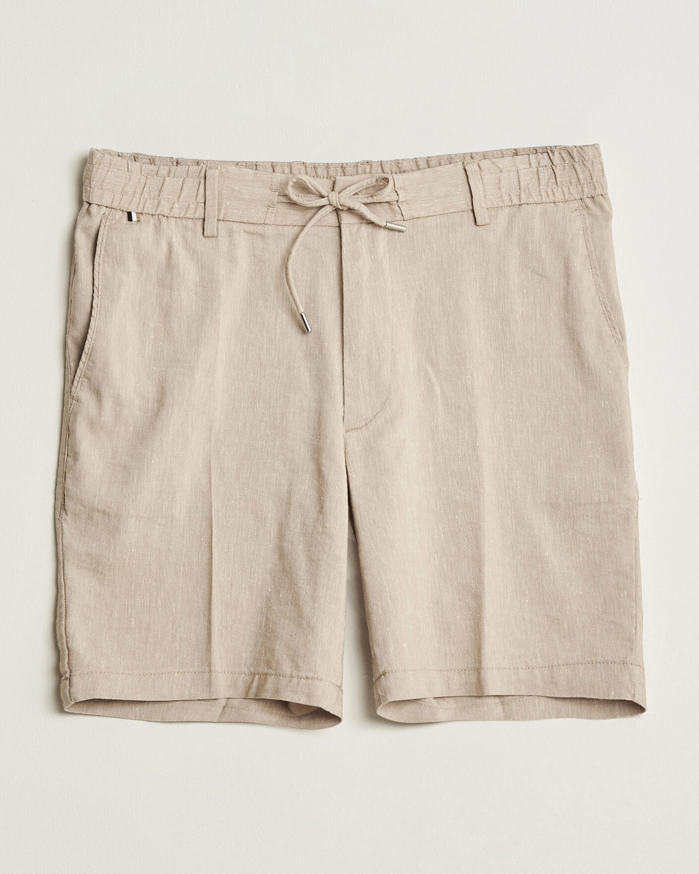 Herre | Shorts | BOSS BLACK | Kane Linen Drawstring Shorts Open Beige