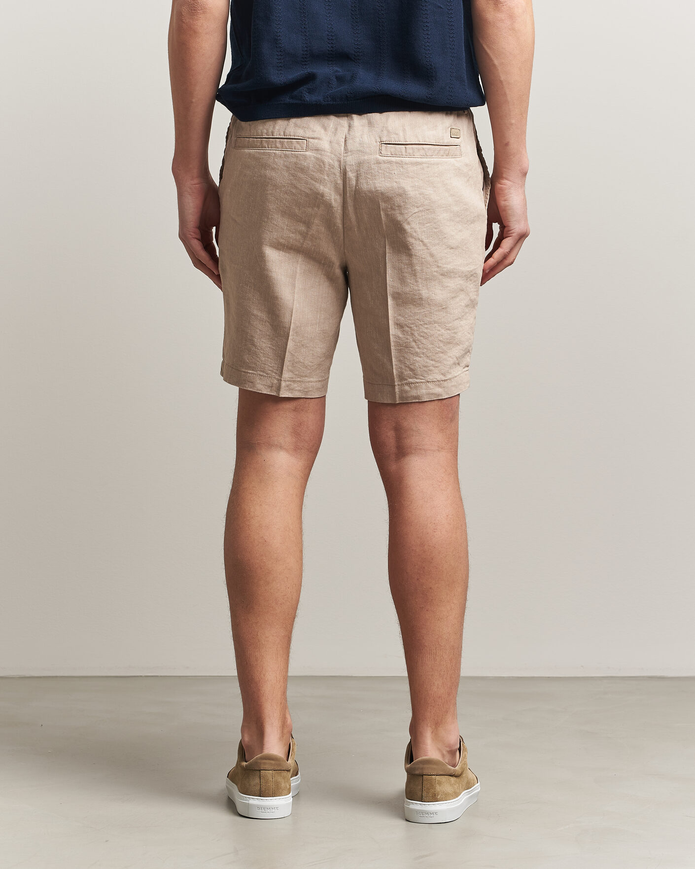 Herre | Shorts | BOSS BLACK | Kane Linen Drawstring Shorts Open Beige