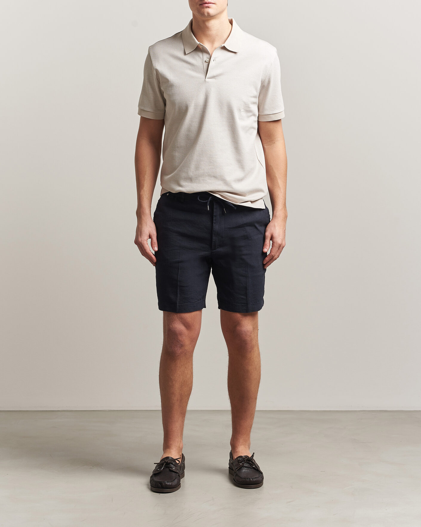 Herre | Shorts | BOSS BLACK | Kane Linen Drawstring Shorts Dark Blue