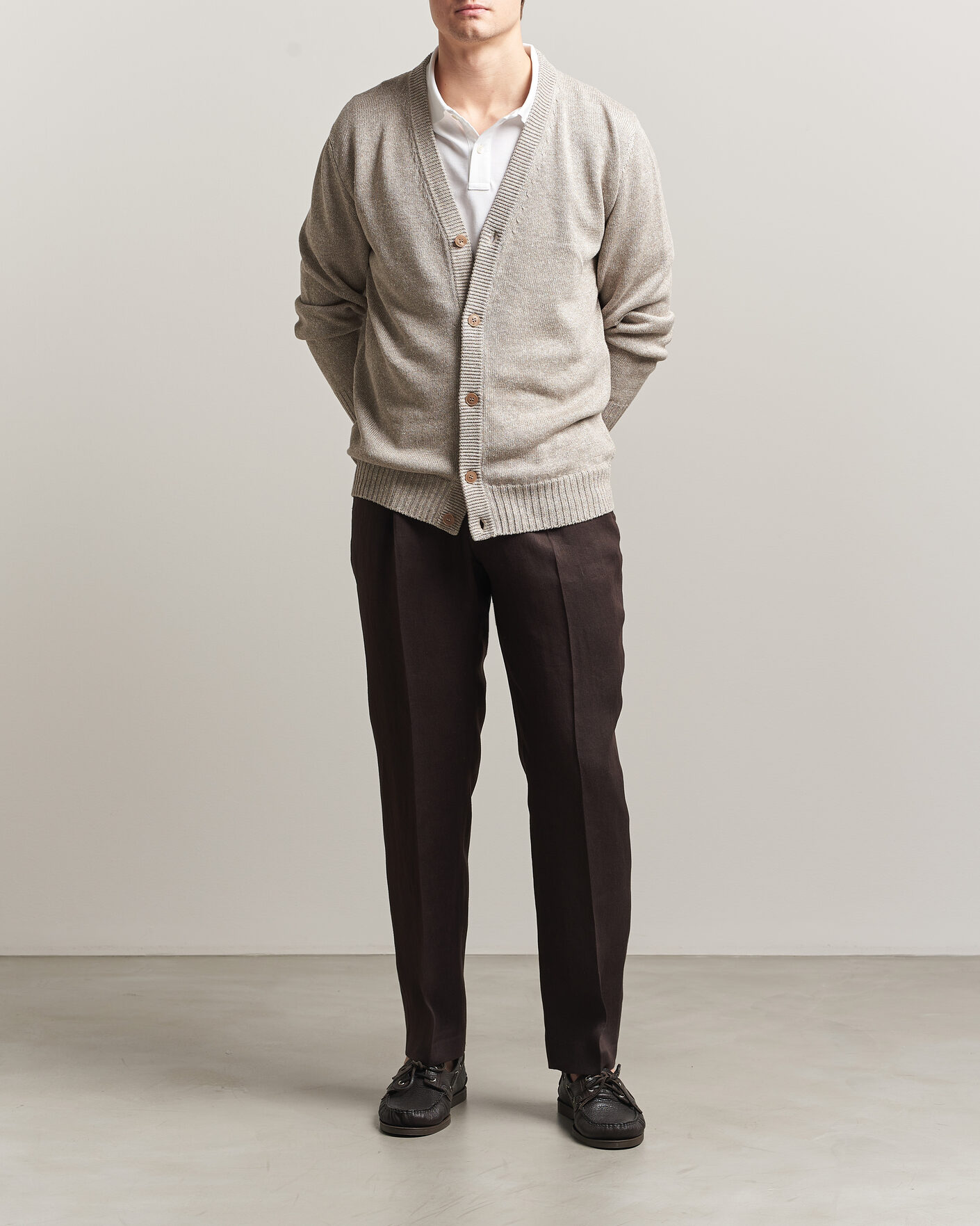 Herre | Bukser | BOSS BLACK | Perino Linen Suit Trousers Dark Brown