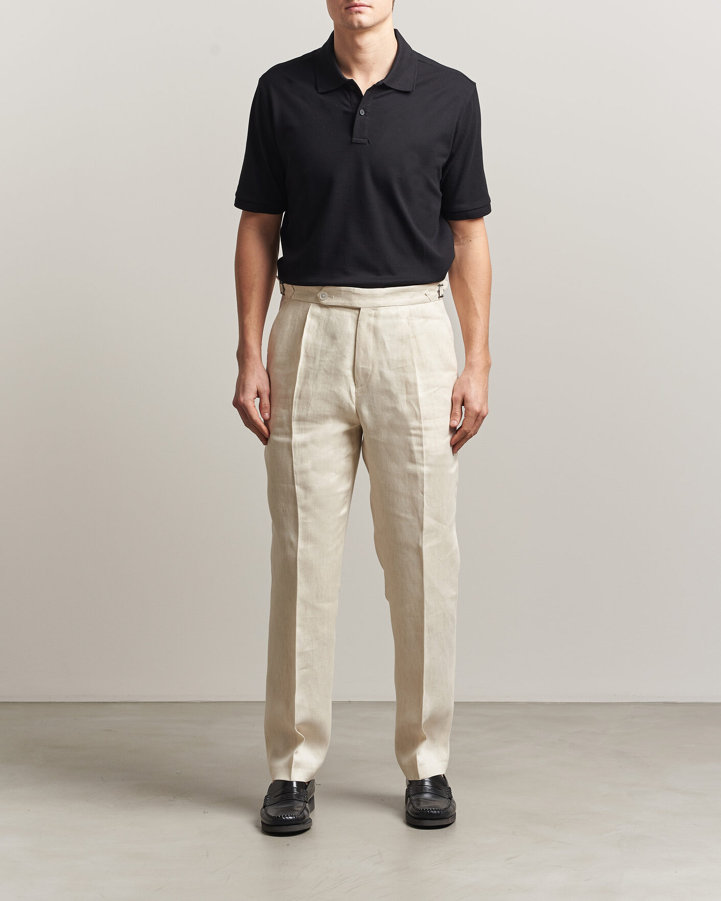 Herre | Bukser | BOSS BLACK | Perino Linen Suit Trousers Open Beige