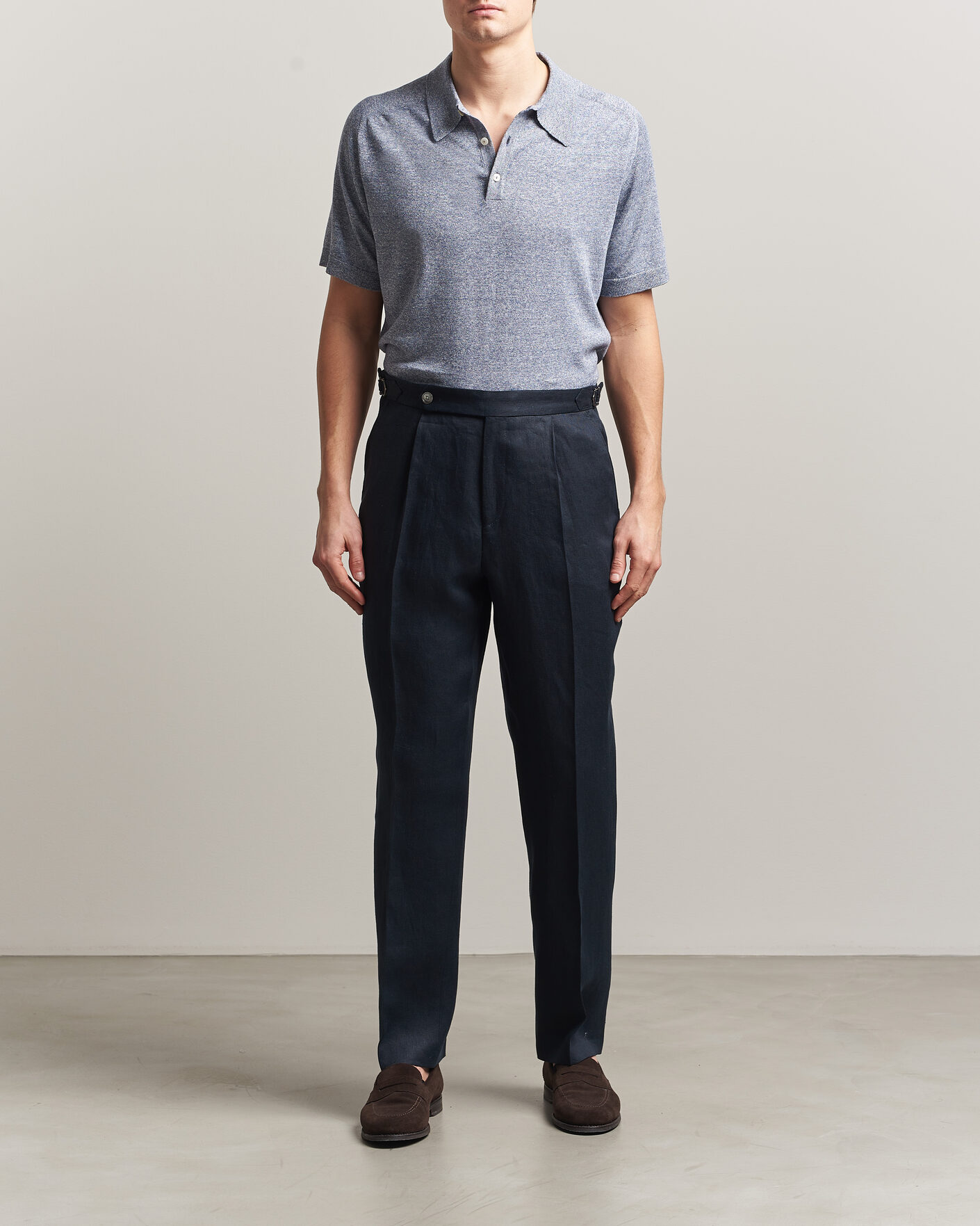 Herre | Bukser | BOSS BLACK | Perino Linen Suit Trousers Dark Blue