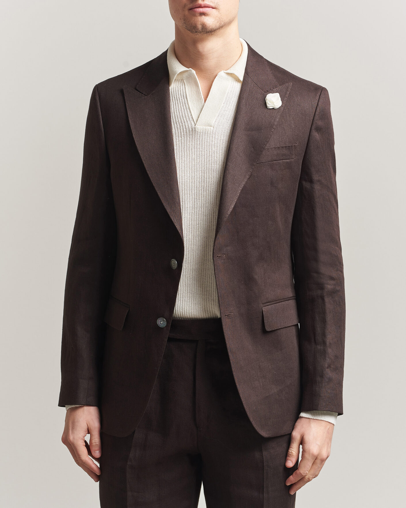 Herre | Dressjakker | BOSS BLACK | Hutson Linen Suit Blazer Dark Brown