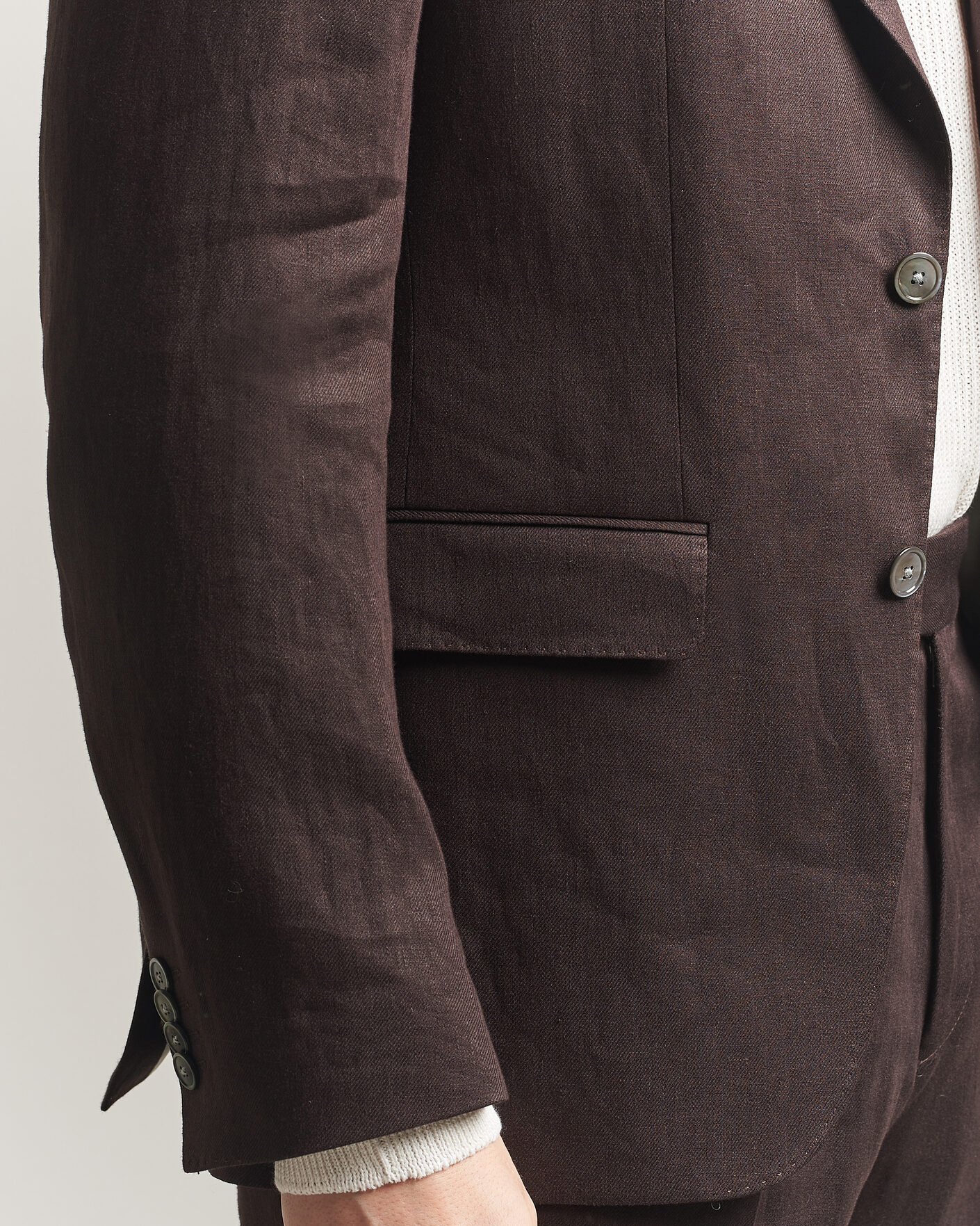 Herre | Dressjakker | BOSS BLACK | Hutson Linen Suit Blazer Dark Brown