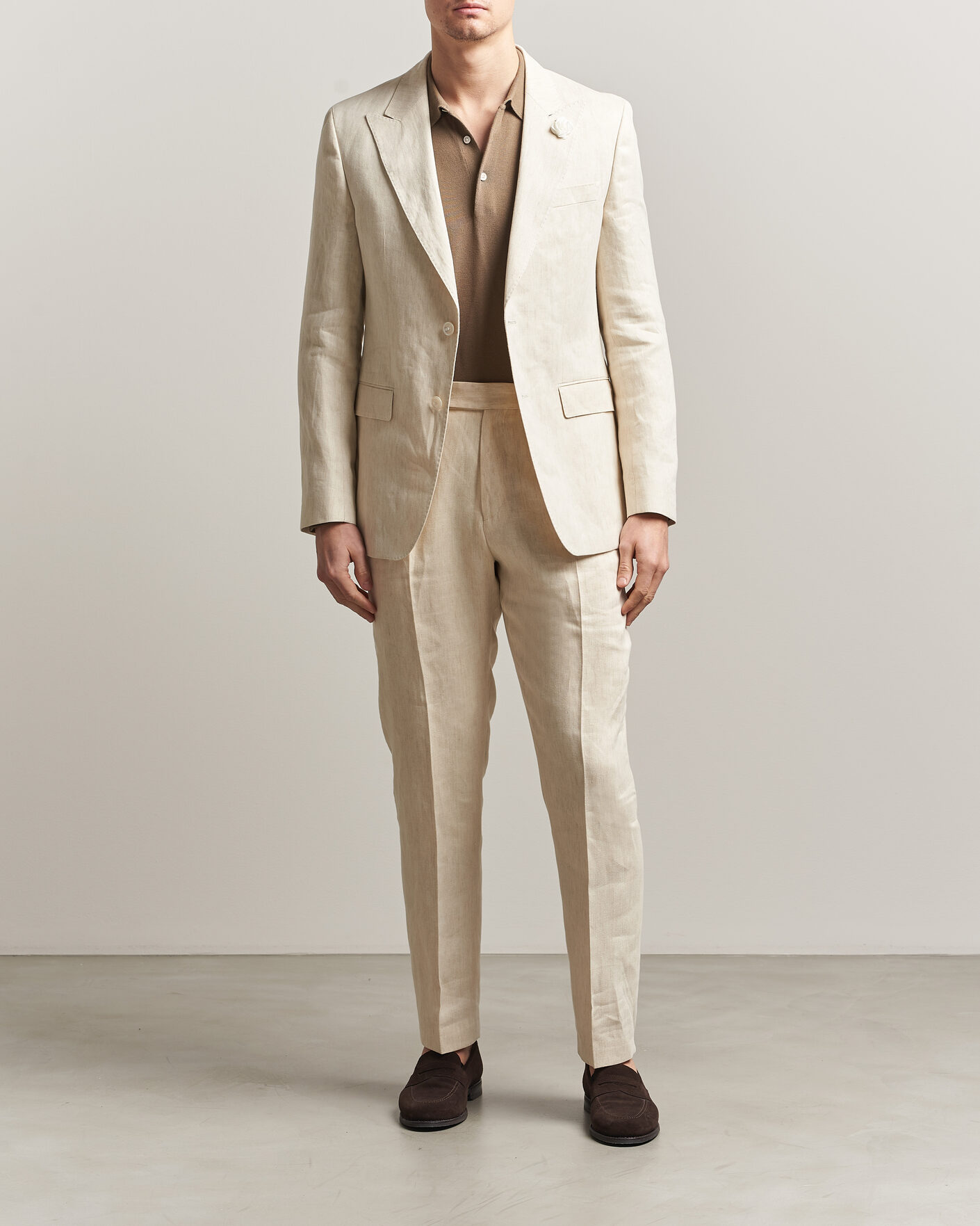 Herre | Dressjakker | BOSS BLACK | Hutson Linen Suit Blazer Open Beige