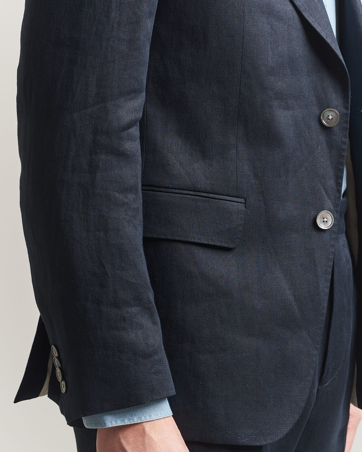 Herre | Dressjakker | BOSS BLACK | Hutson Linen Suit Blazer Dark Blue