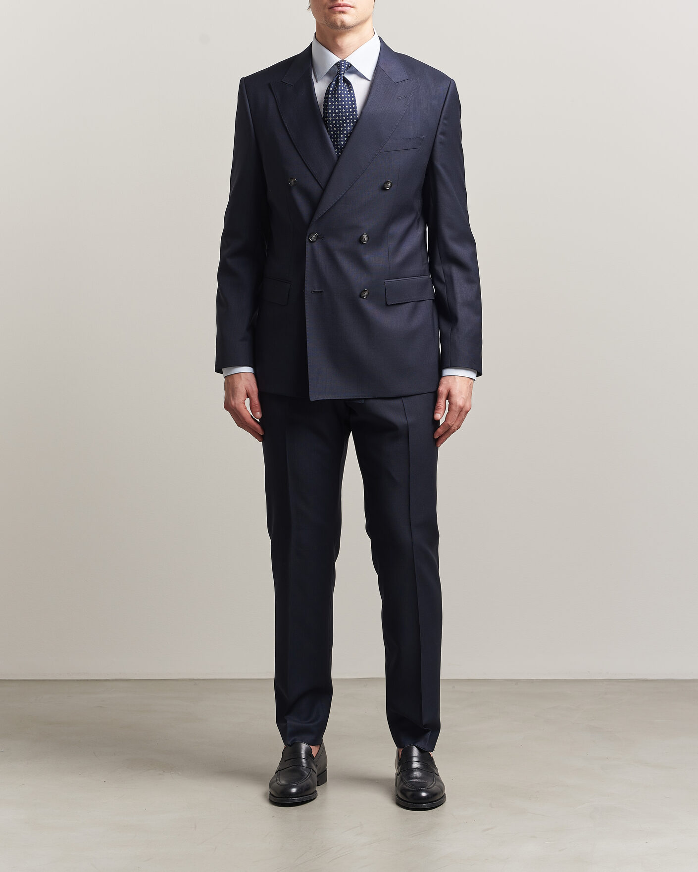 Herre | Dresser | BOSS BLACK | Huge Wool Double Breasted Suit Dark Blue