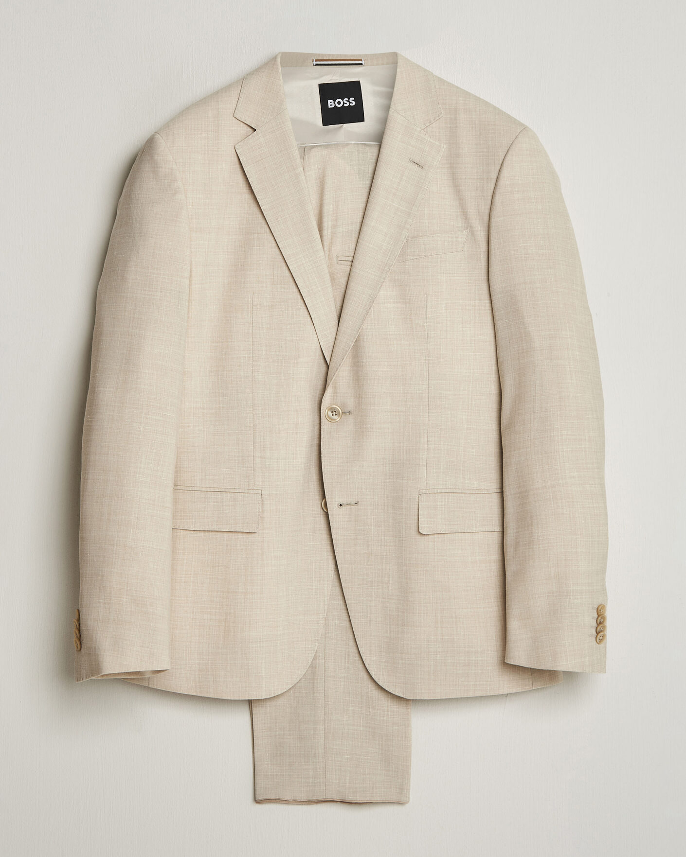 Herre | Dresser | BOSS BLACK | Huge Wool/Linen Suit Open Beige