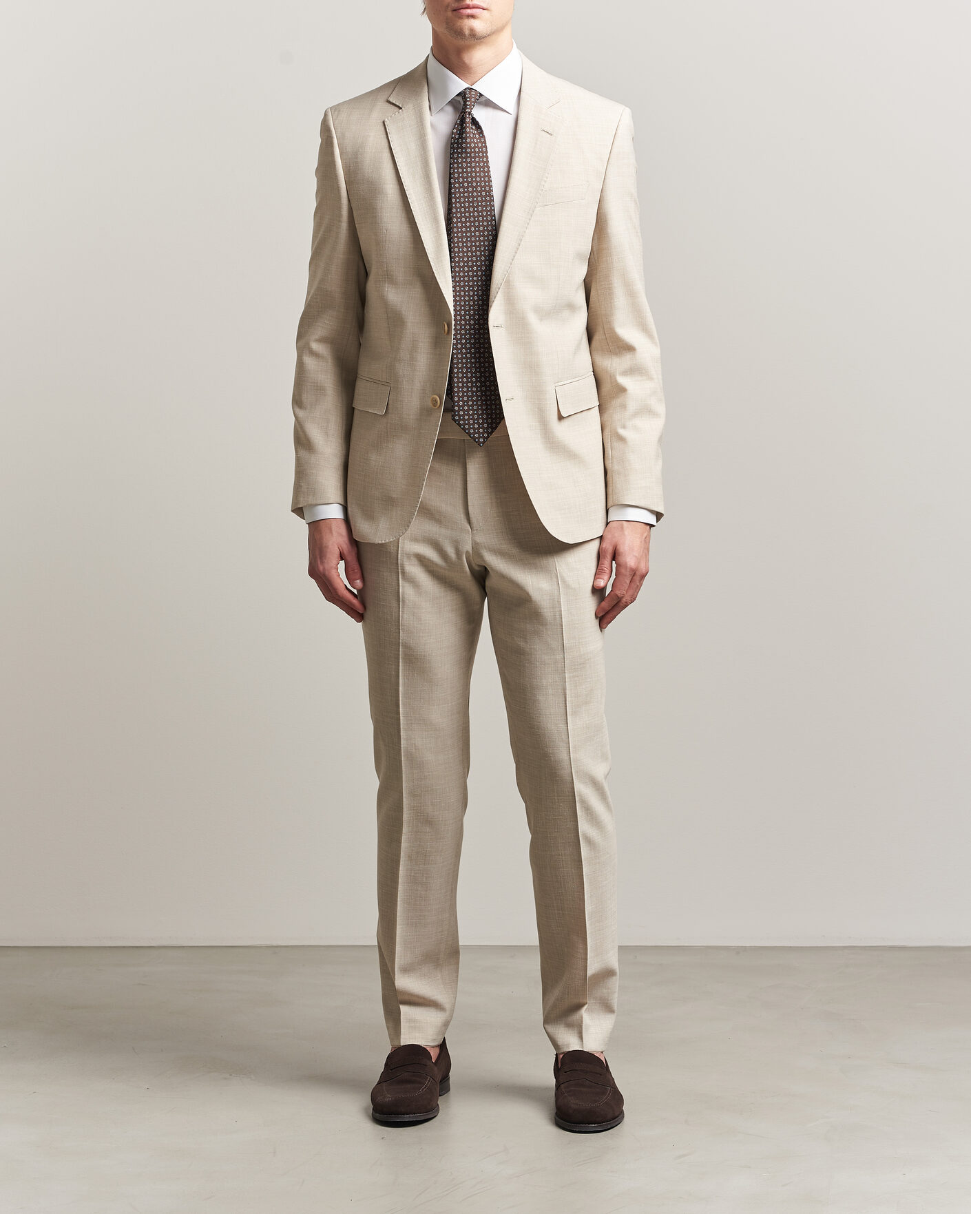 Herre | Dresser | BOSS BLACK | Huge Wool/Linen Suit Open Beige
