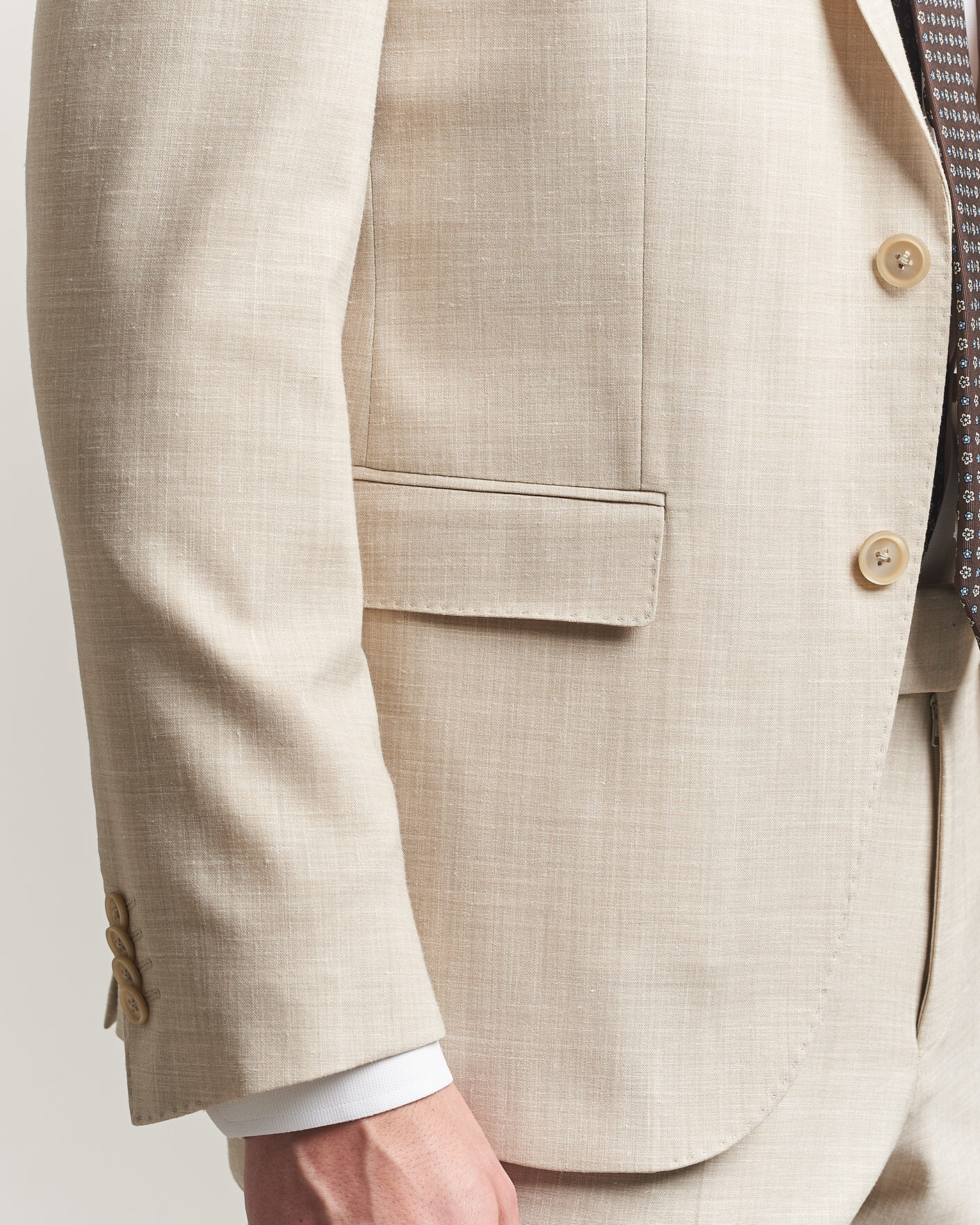 Herre | Dresser | BOSS BLACK | Huge Wool/Linen Suit Open Beige