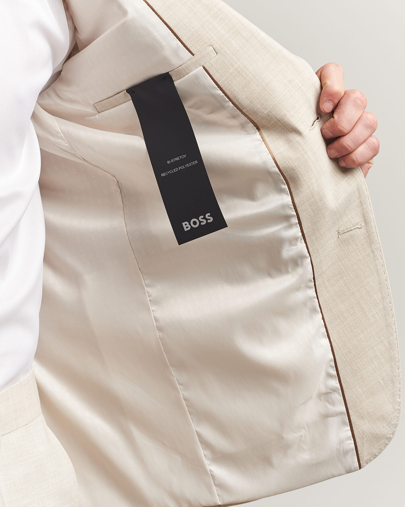 Herre | Dresser | BOSS BLACK | Huge Wool/Linen Suit Open Beige