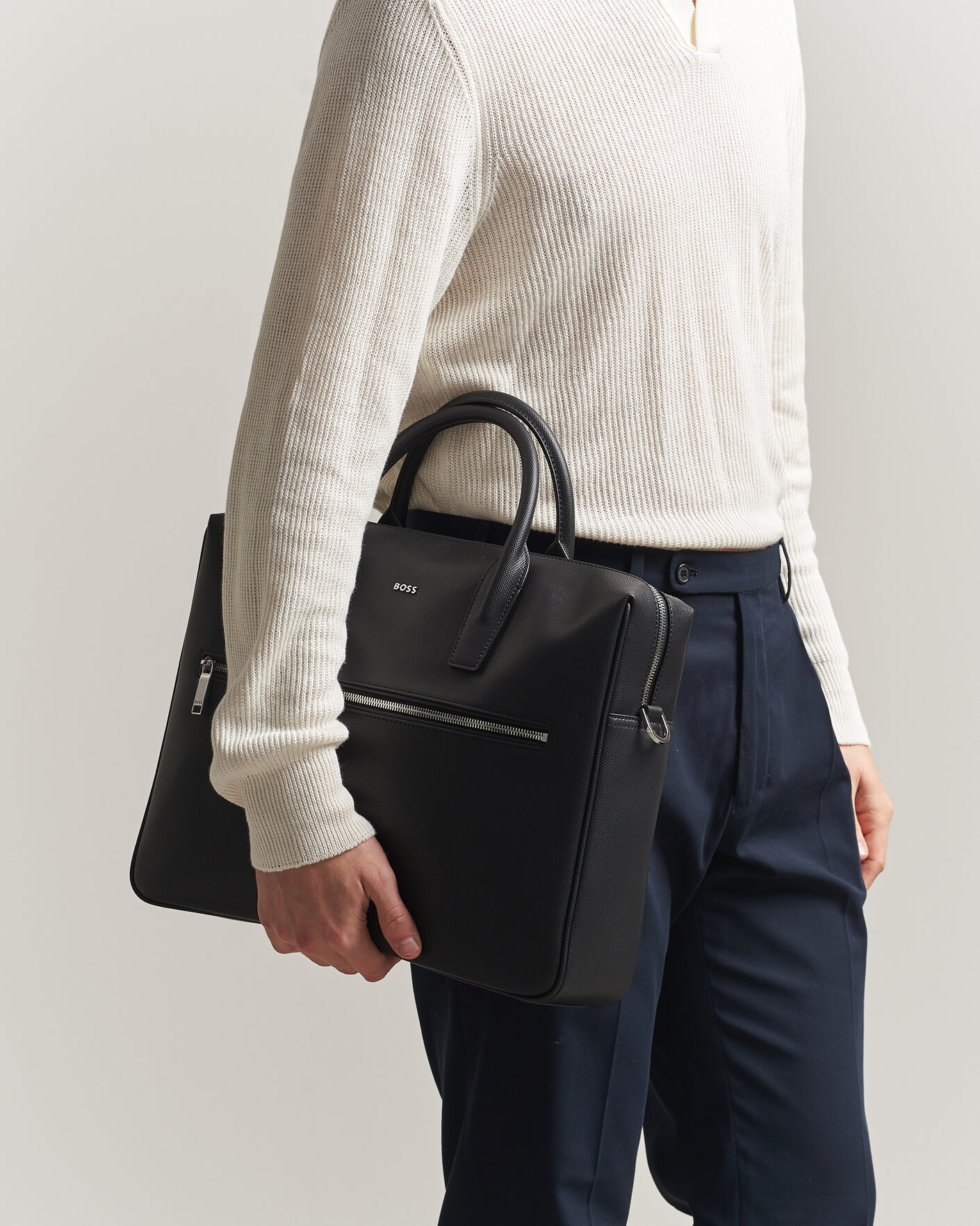 Herre | Vesker | BOSS BLACK | Daxter Leather Briefcase Black