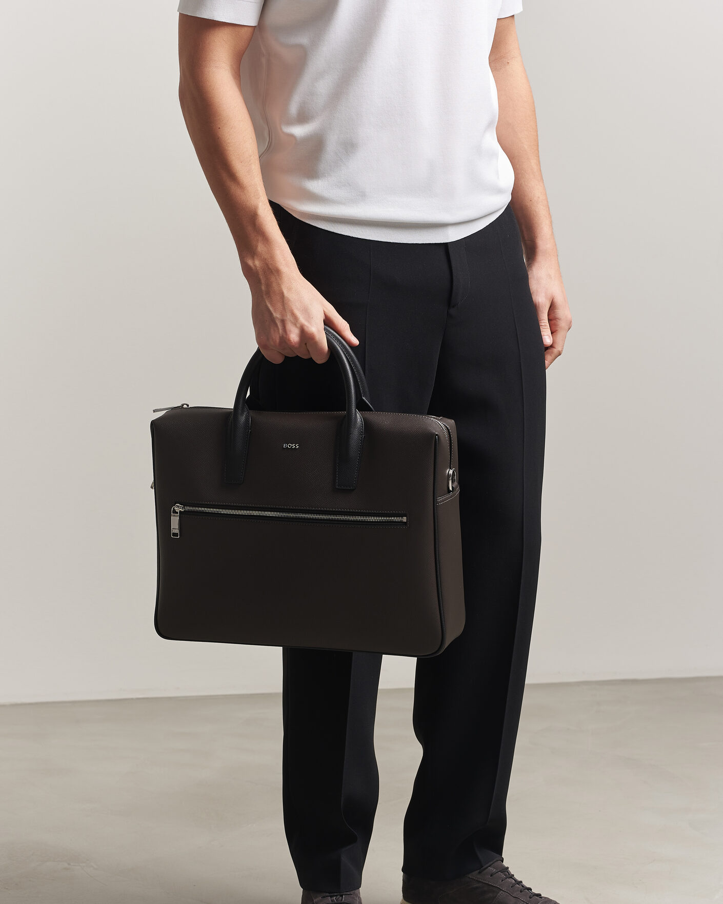 Herre | Vesker | BOSS BLACK | Daxter Leather Briefcase Dark Brown