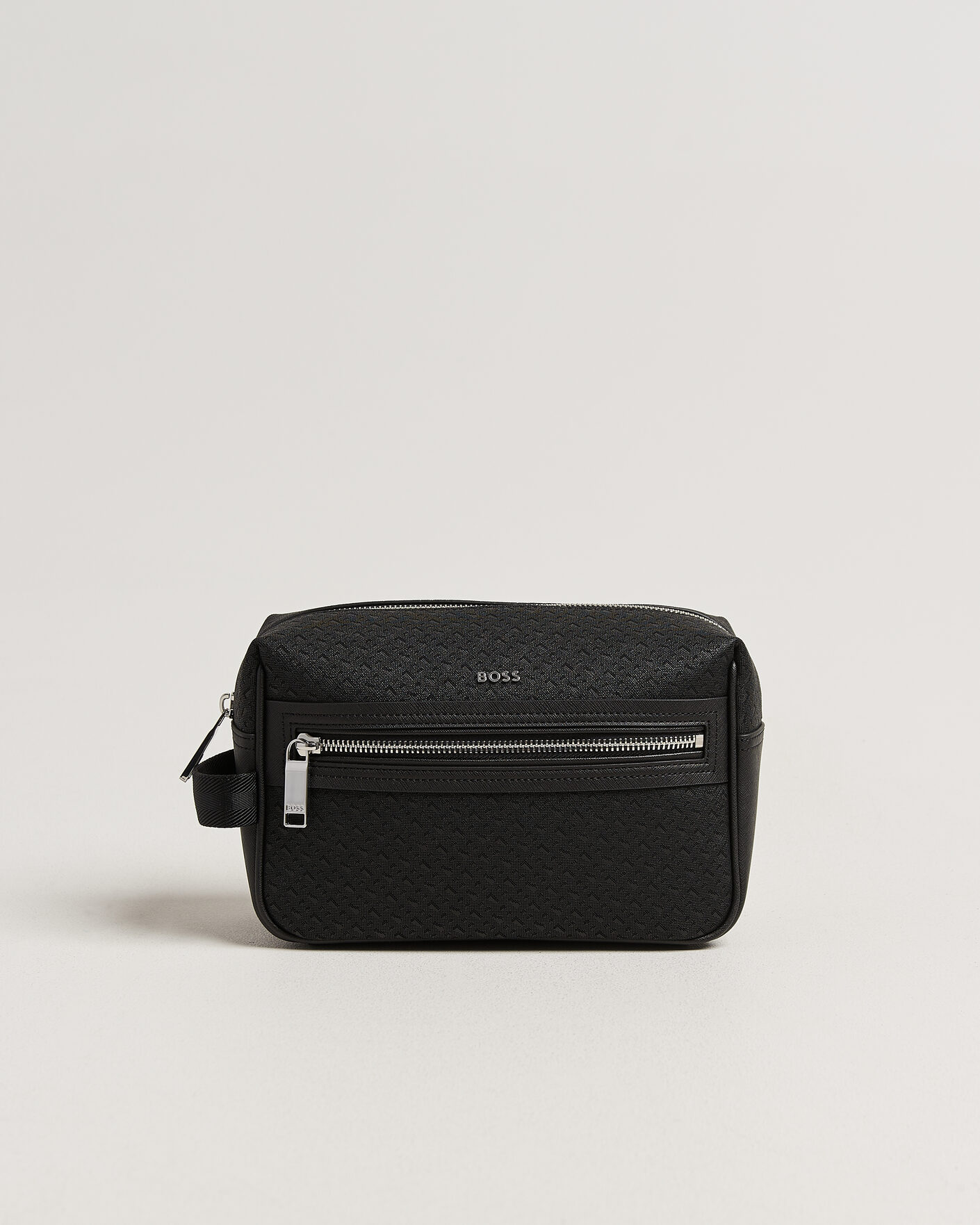 Herre | Vesker | BOSS BLACK | Daxter Monogram Leather Washbag Black