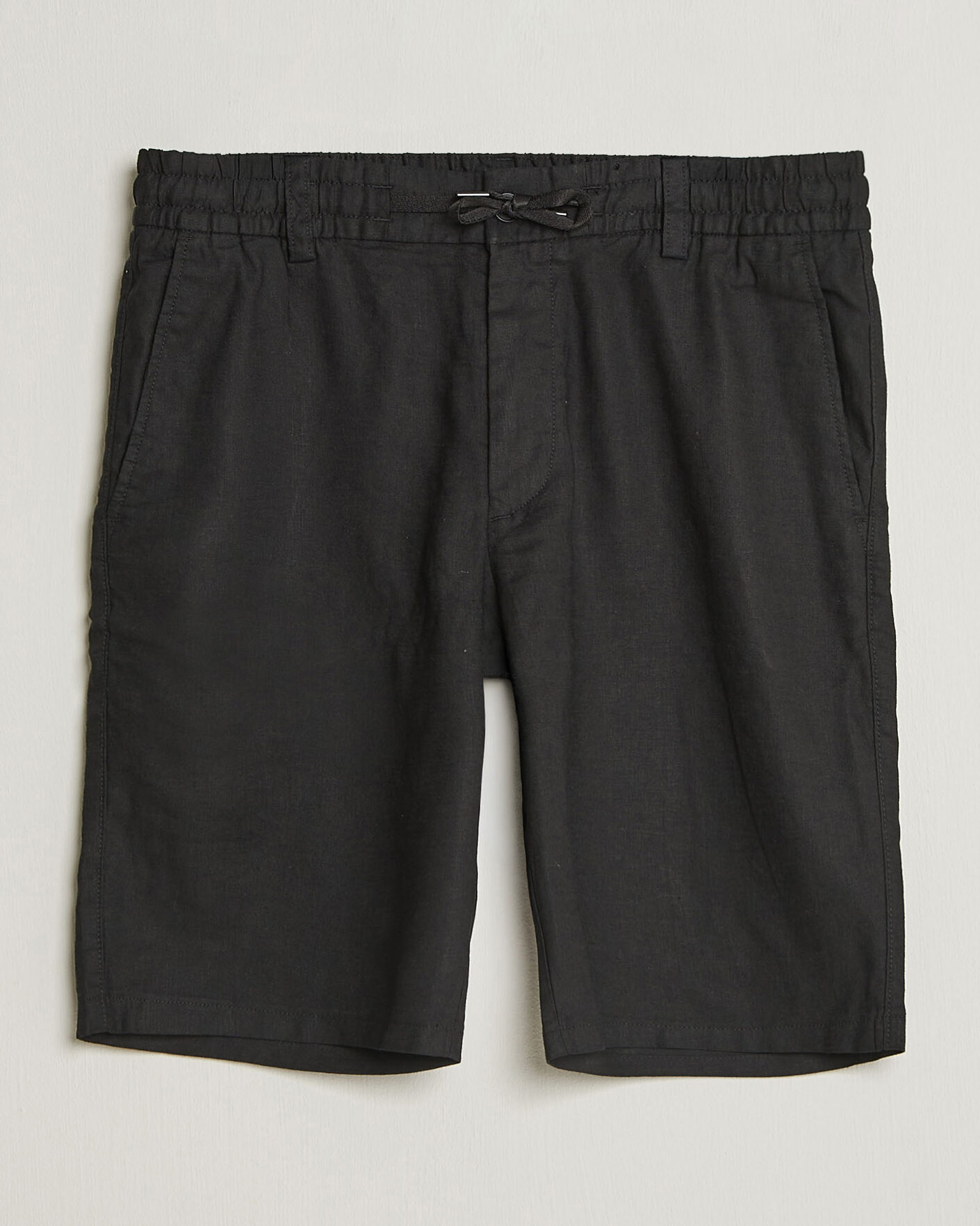 Herre | Shorts | BOSS ORANGE | Tapered Linen Drawstring Shorts Black