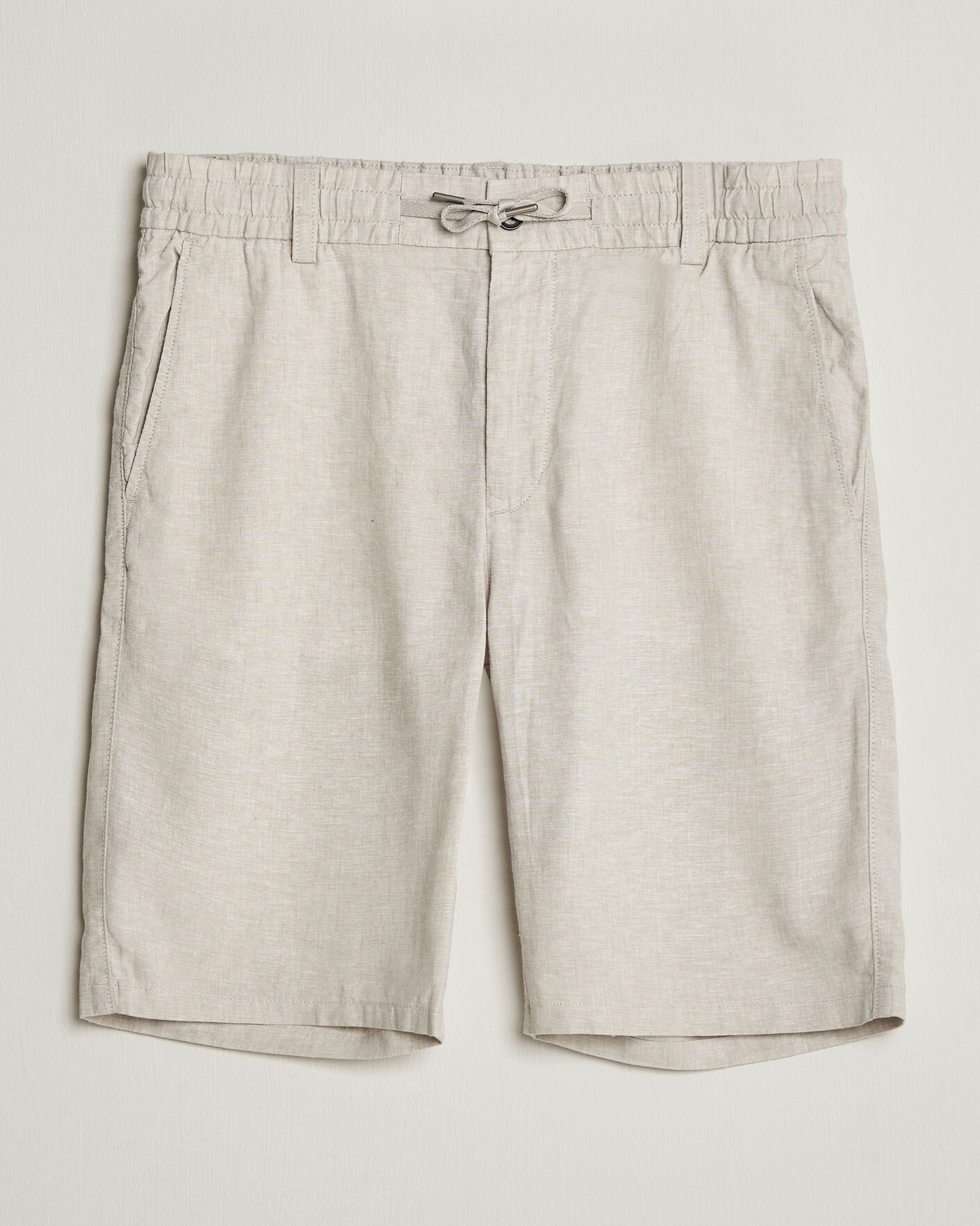 Herre | Shorts | BOSS ORANGE | Tapered Linen Drawstring Shorts Open Grey