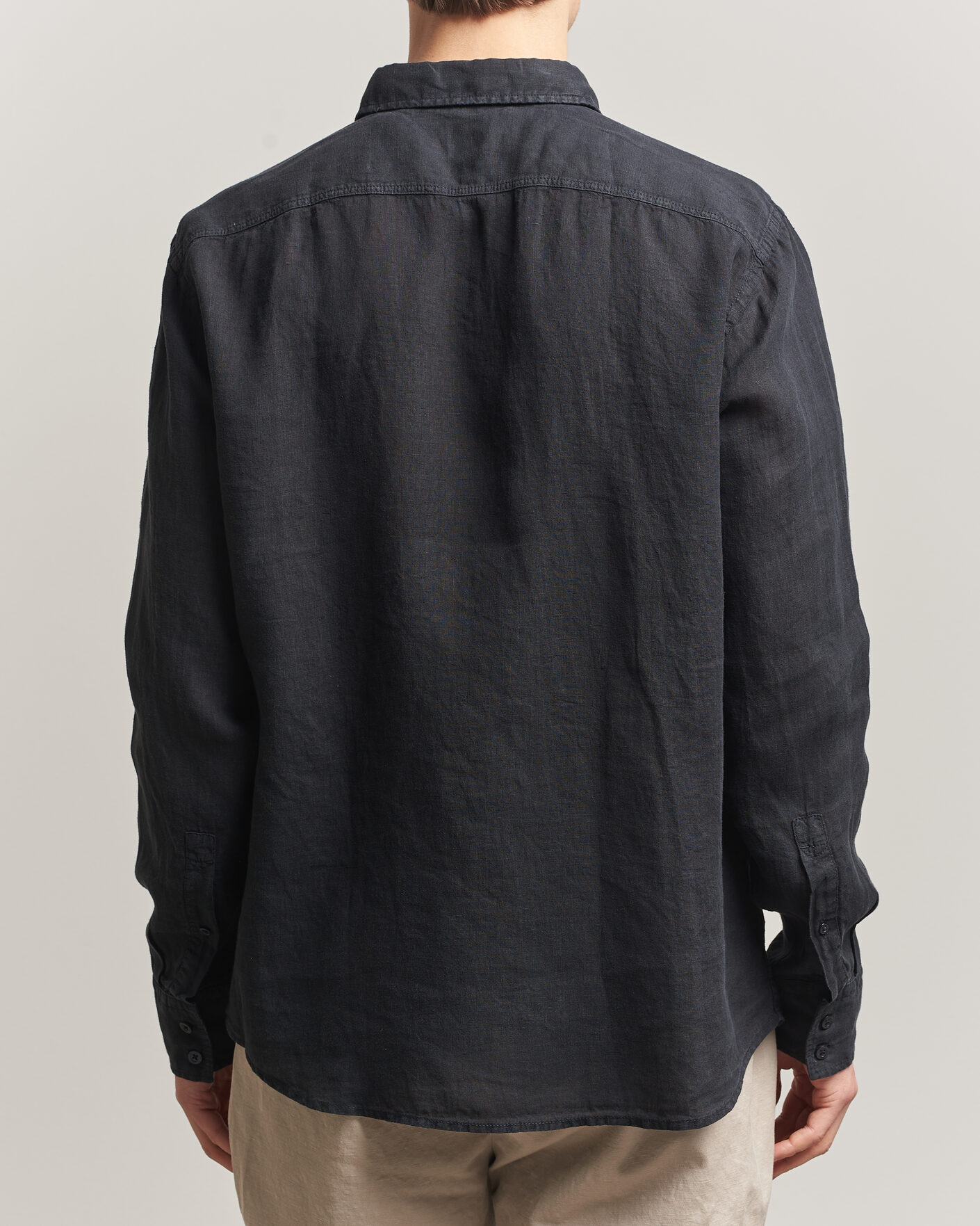 Herre | Skjorter | BOSS ORANGE | Relegant Linen Shirt Black