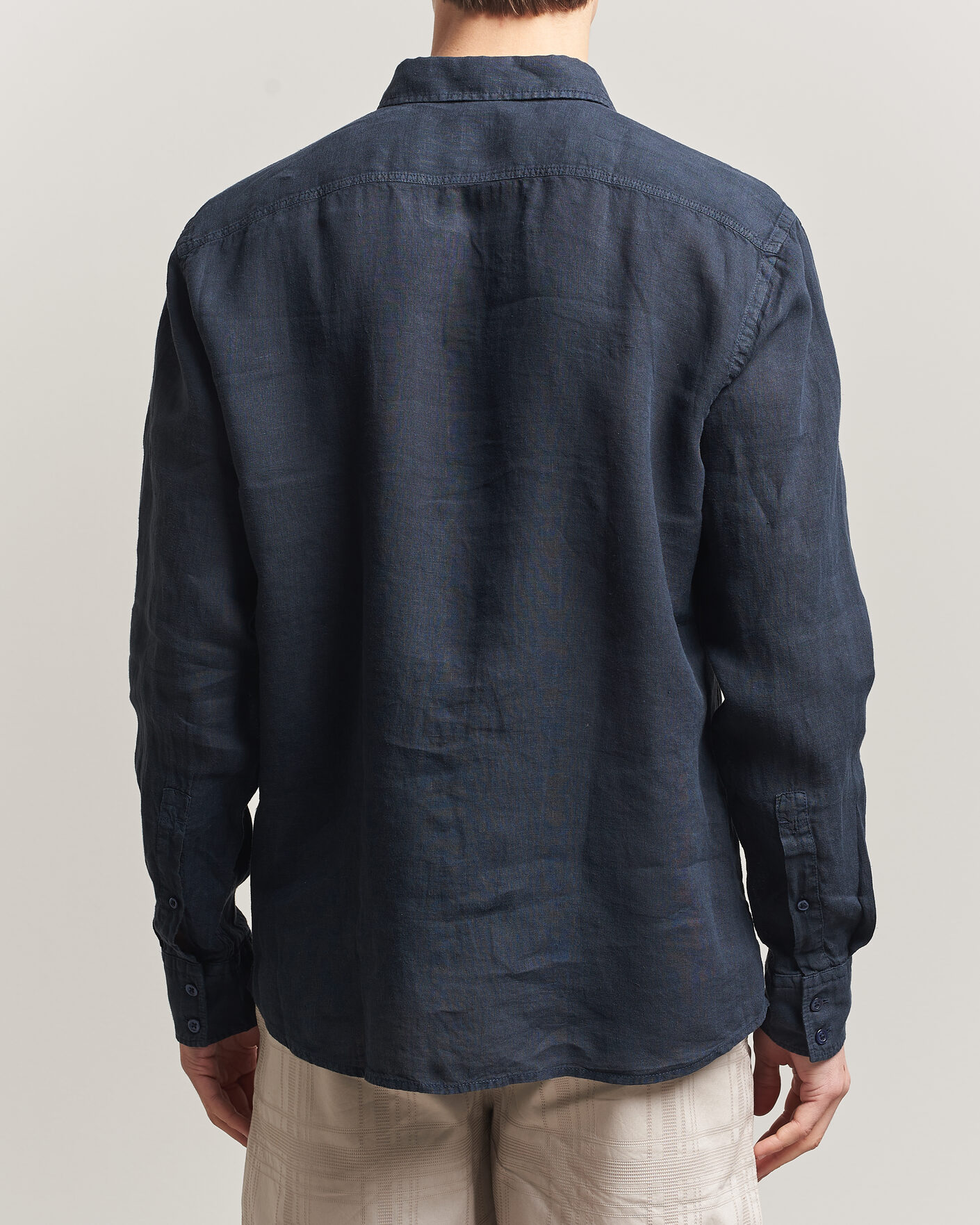 Herre | Skjorter | BOSS ORANGE | Relegant Linen Shirt Dark Blue