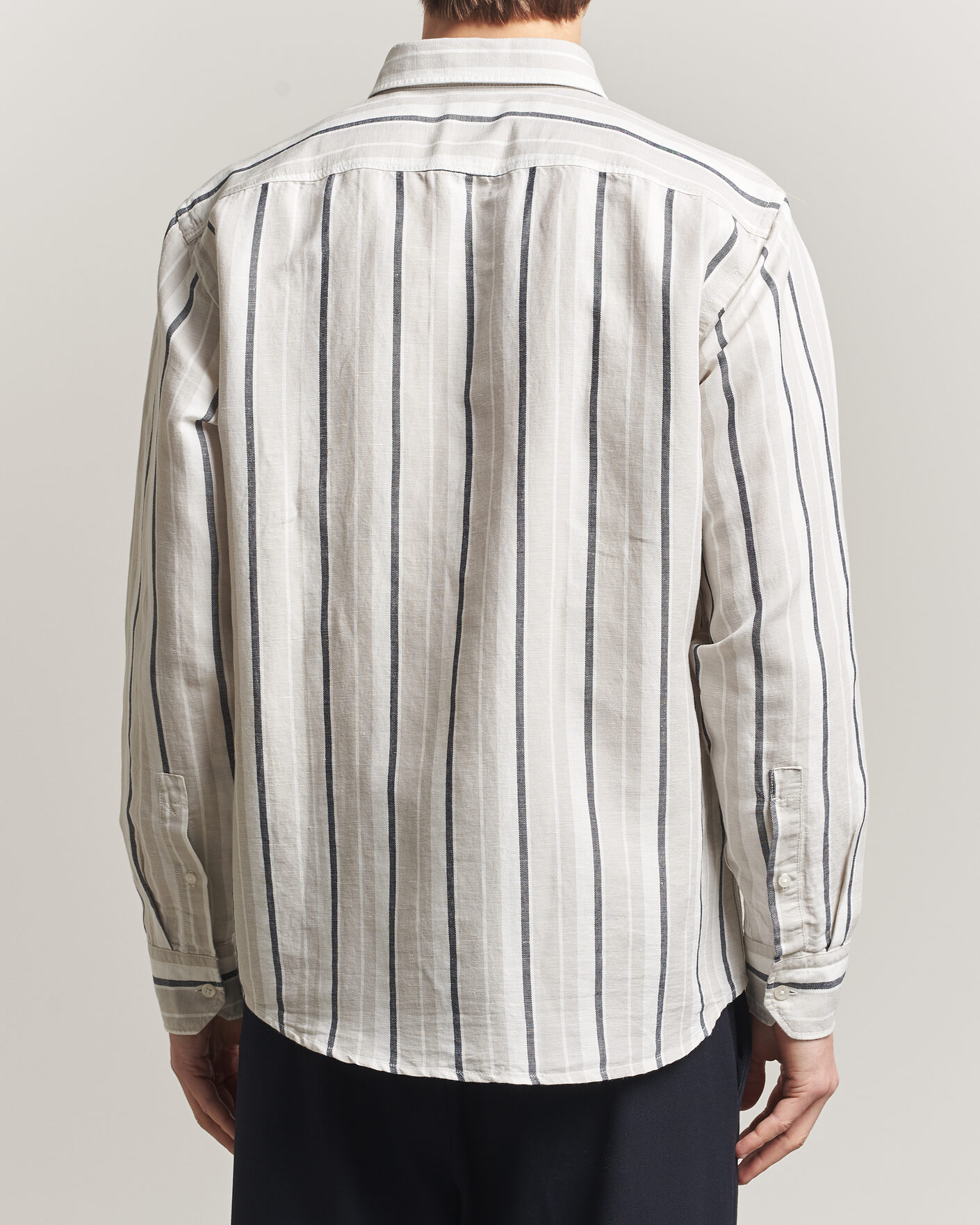 Herre | Skjorter | BOSS ORANGE | Ricoplus Linen/Cotton Striped Shirt Beige