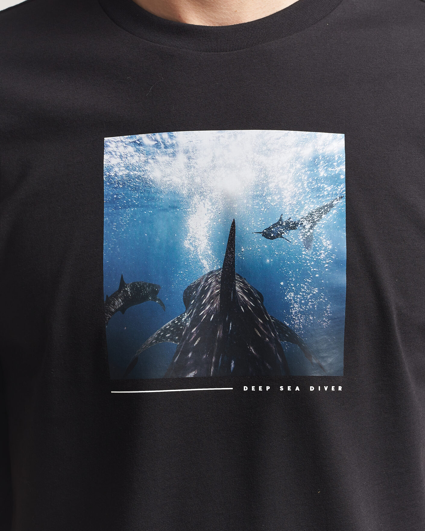 Herre | T-Shirts | BOSS ORANGE | Creature Printed Crew Neck T-Shirt Black