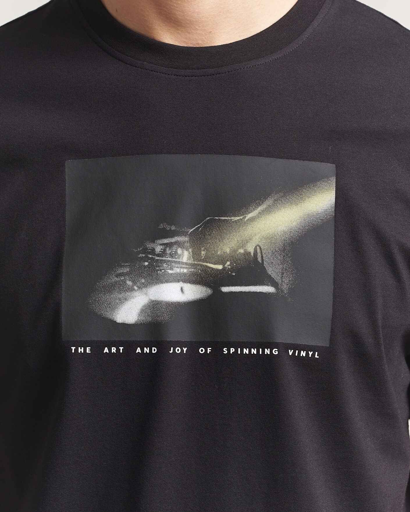 Herre | T-Shirts | BOSS ORANGE | DJ Printed Crew Neck T-Shirt Black