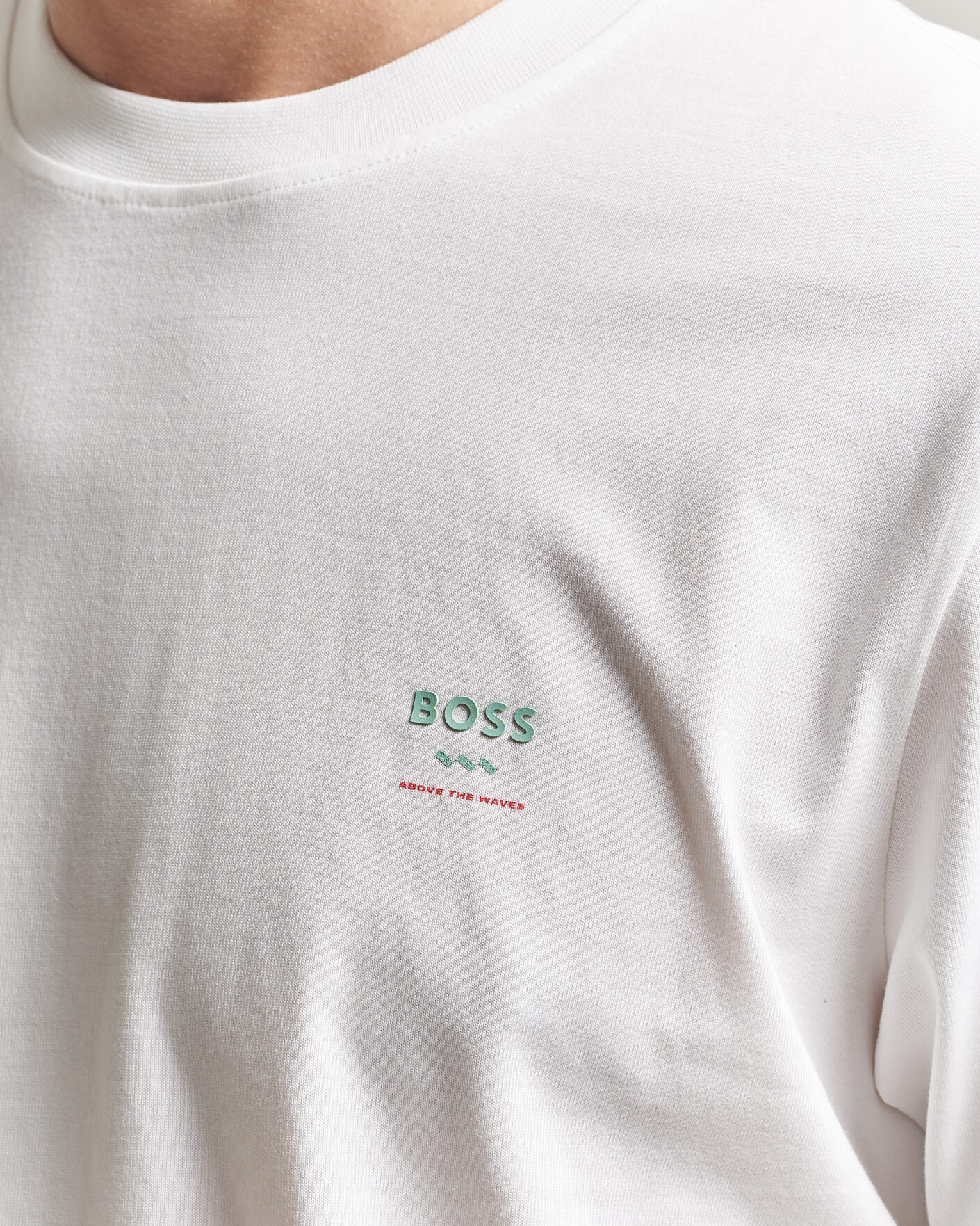 Herre | T-Shirts | BOSS ORANGE | Groove Printed Crew Neck T-Shirt White