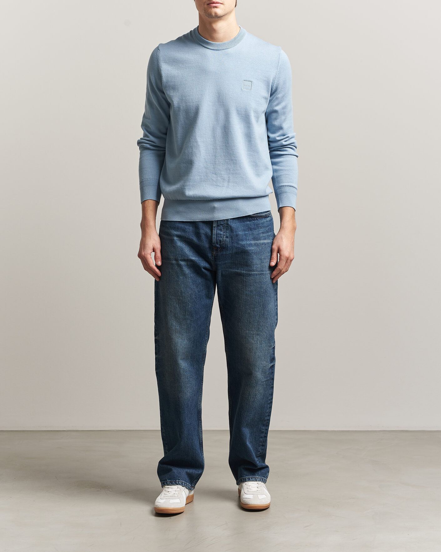Herre | Gensere | BOSS ORANGE | Kanovano Knitted Sweater Light Blue