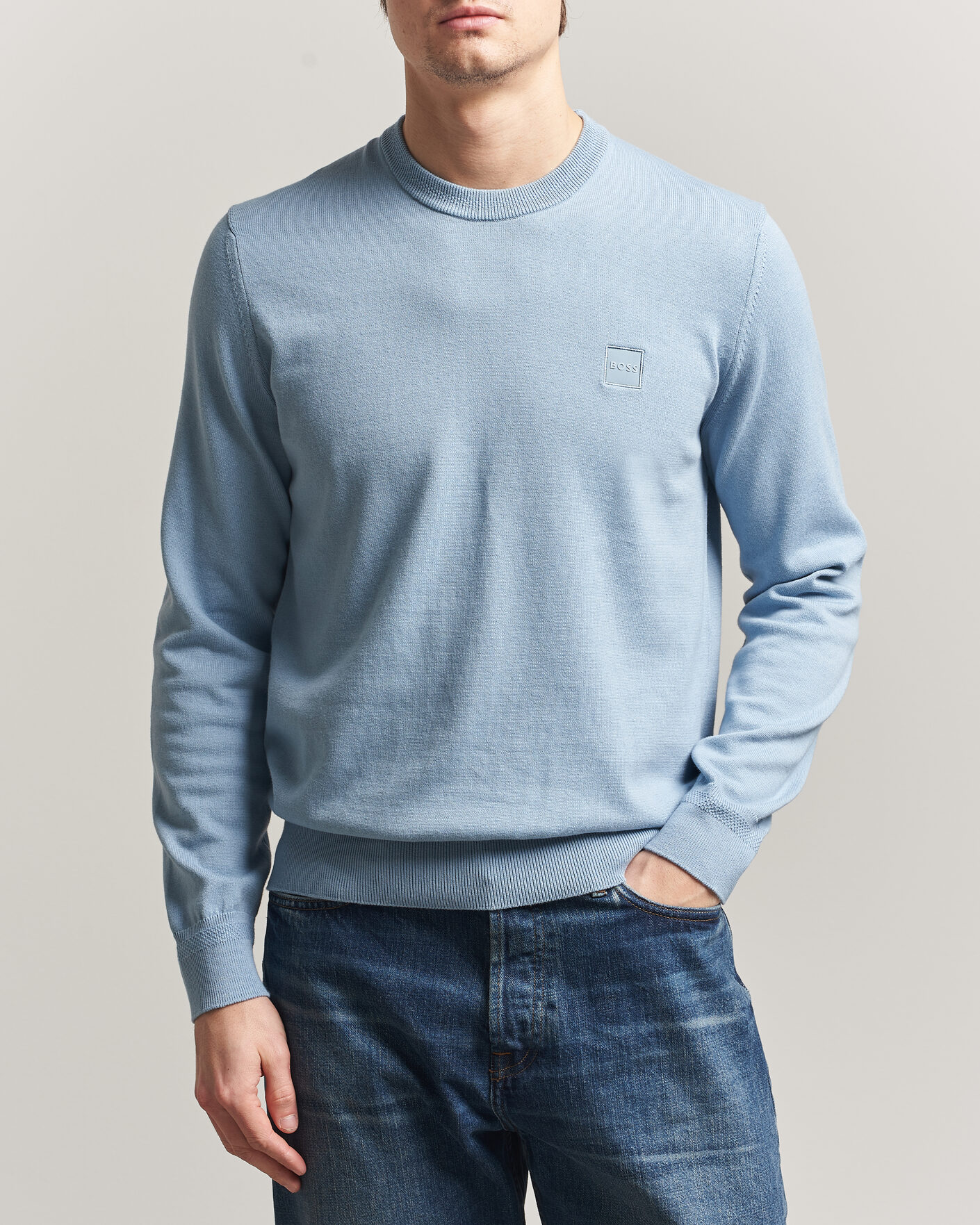 Herre | Gensere | BOSS ORANGE | Kanovano Knitted Sweater Light Blue