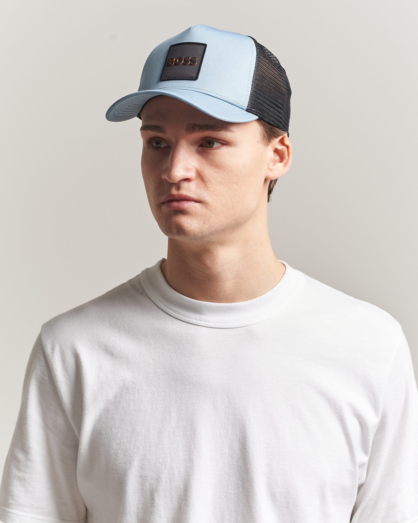 Herre | Hatter og capser | BOSS ORANGE | Elliot Trucker Cap Light Blue