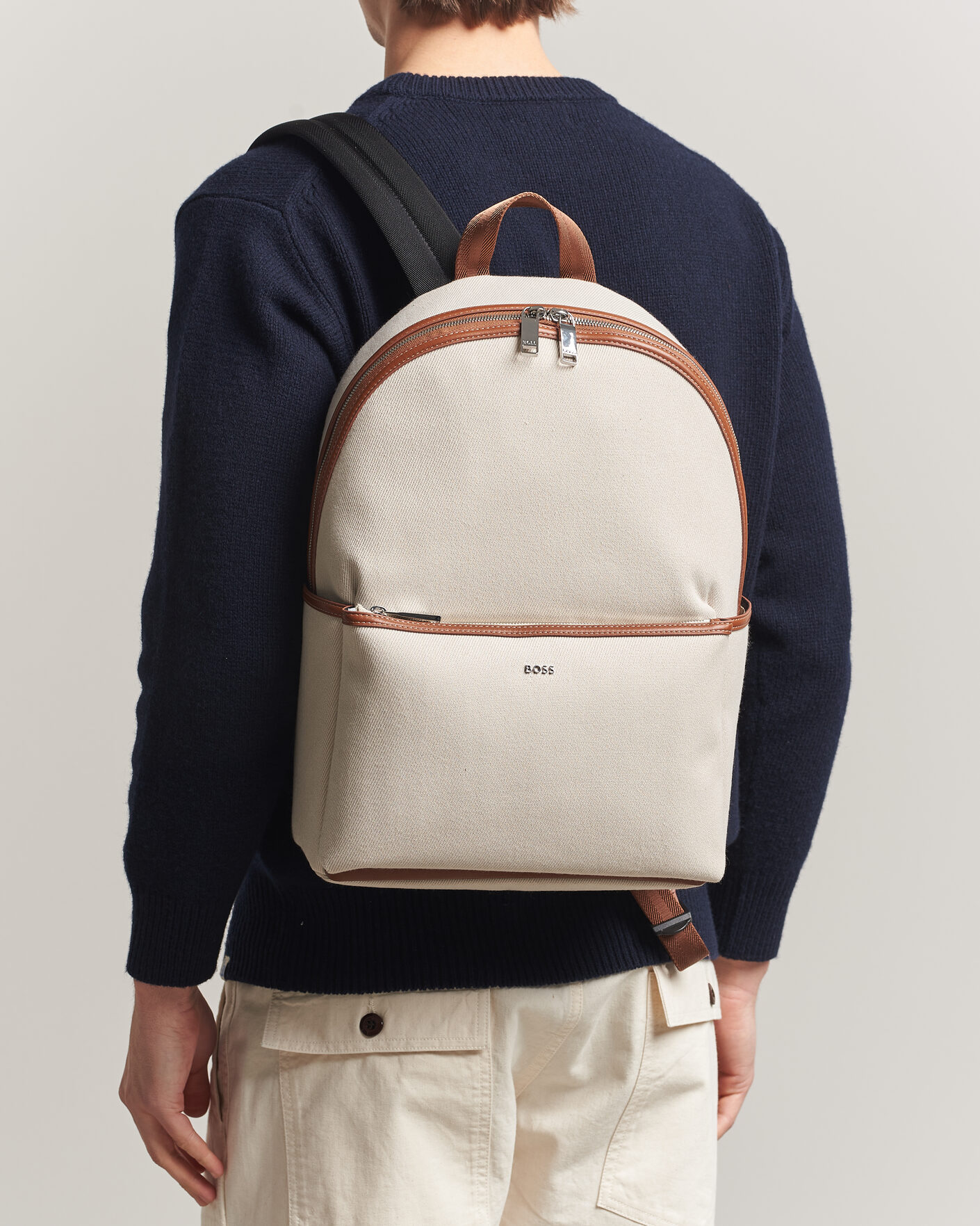 Herre | Vesker | BOSS BLACK | Dakkar Canvas Backpack Beige
