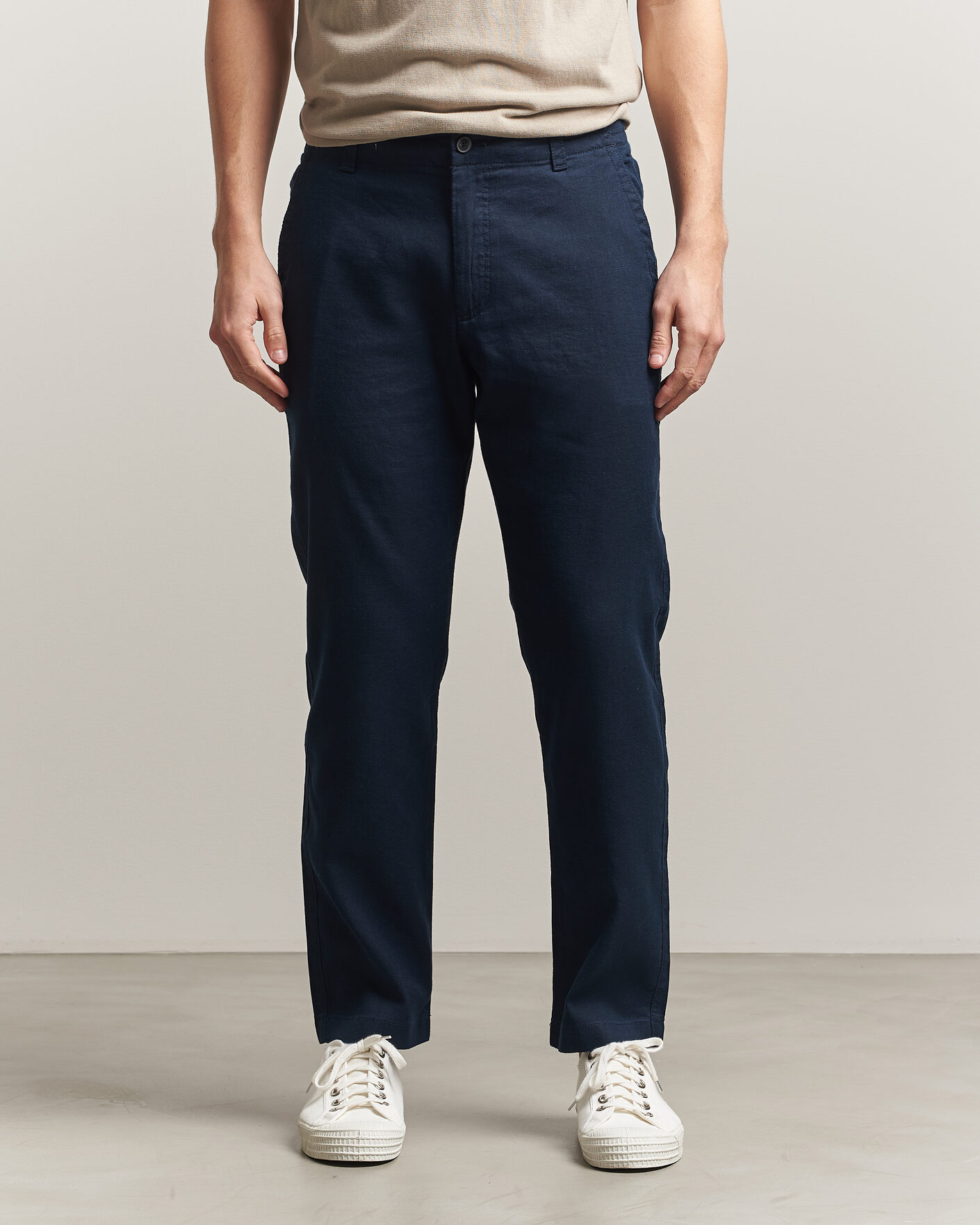 Herre | Bukser | BOSS ORANGE | Sanderson Linen Pants Dark Blue