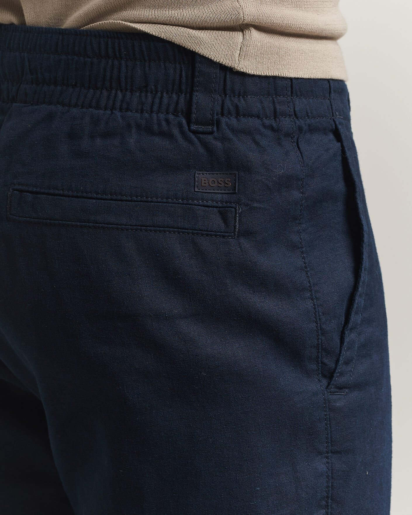 Herre | Bukser | BOSS ORANGE | Sanderson Linen Pants Dark Blue