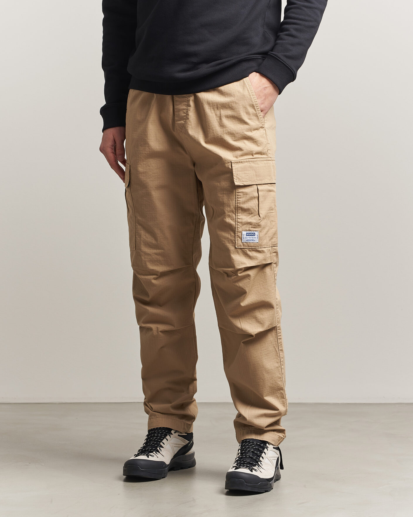 Herre | Bukser | HUGO | Gadic Cargo Drawstring Pants Medium Beige