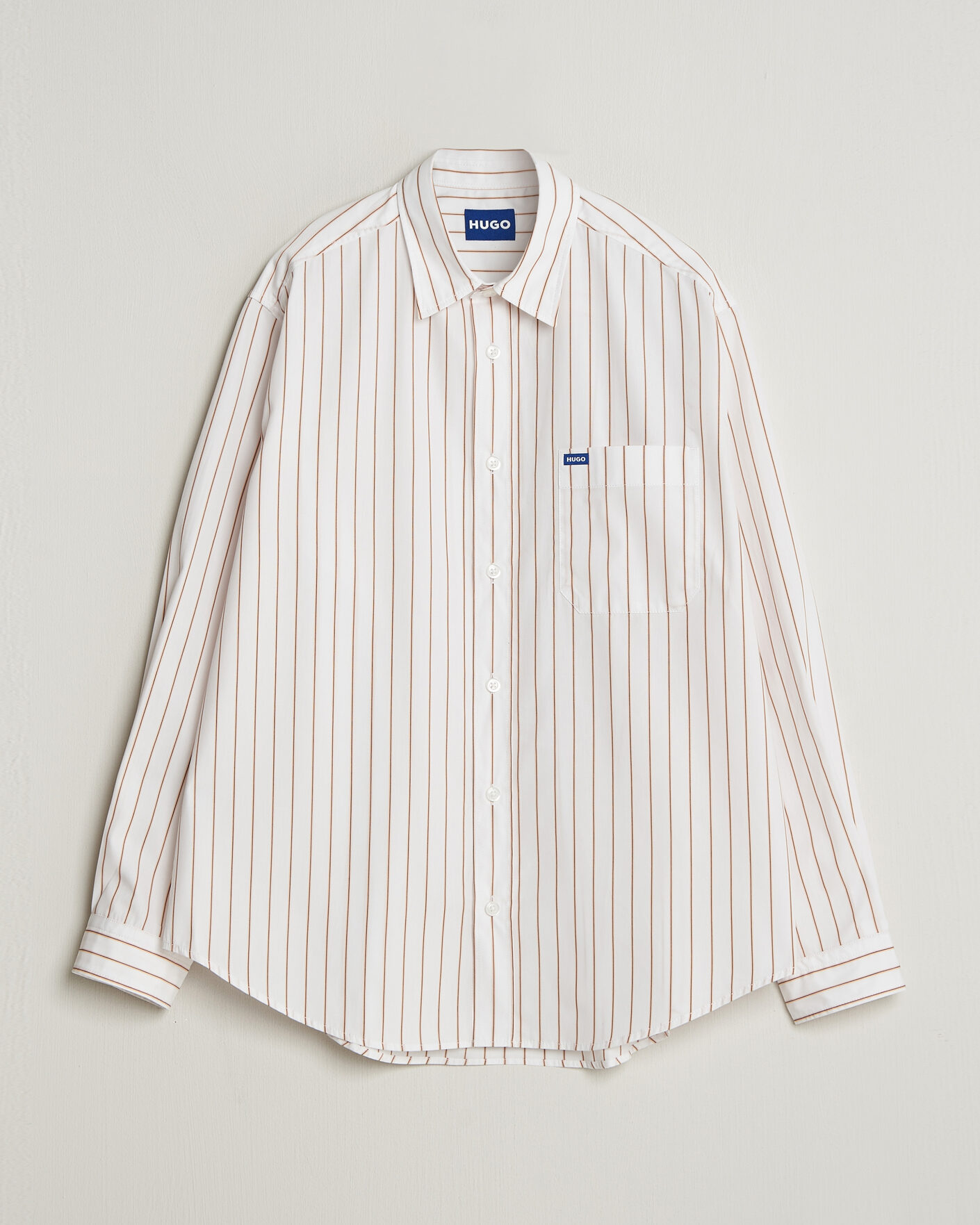 Herre | Skjorter | HUGO | Ebalto Striped Cotton Shirt Light Orange