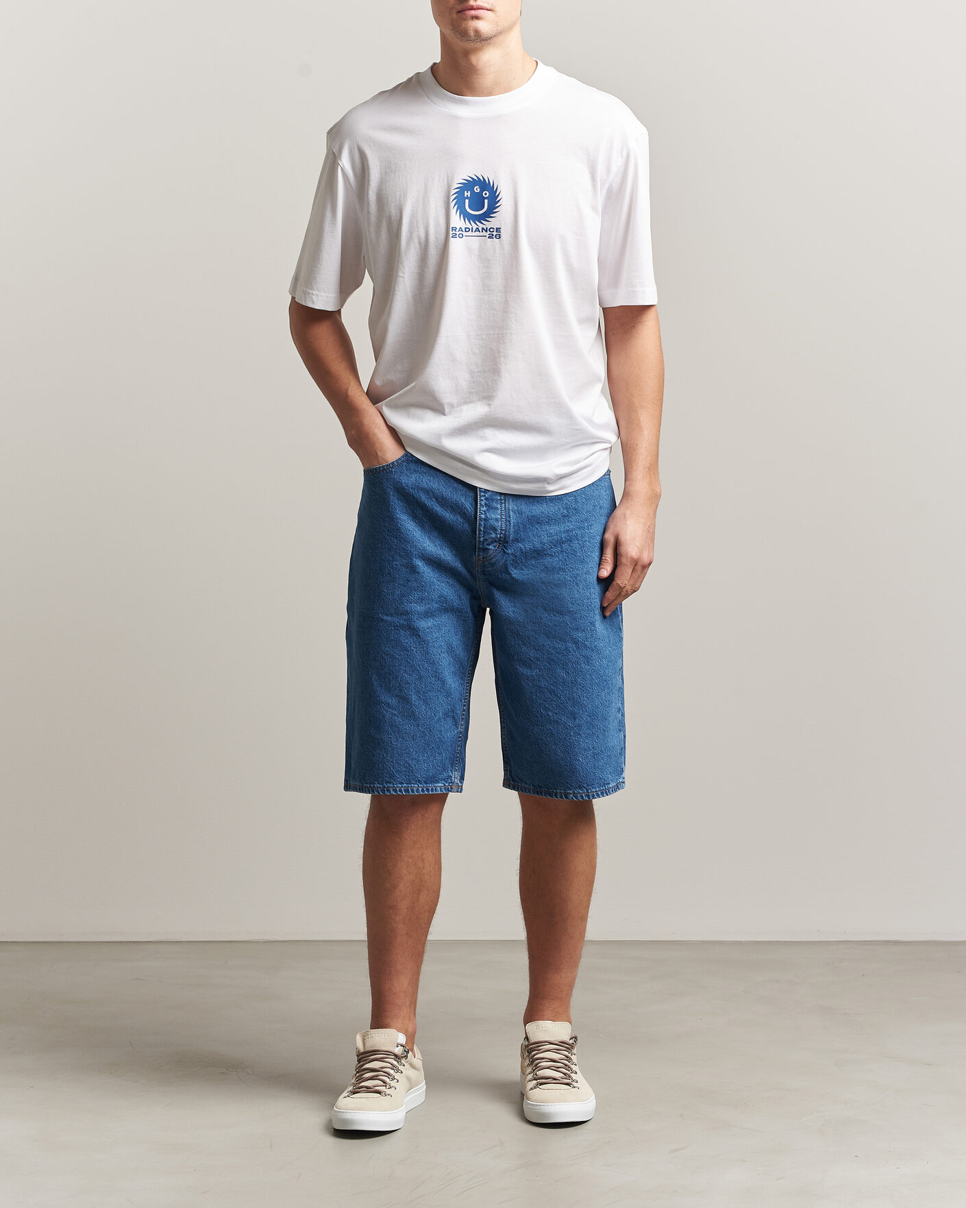 Herre | T-Shirts | HUGO | Nunarix Printed Crew Neck T-Shirt White